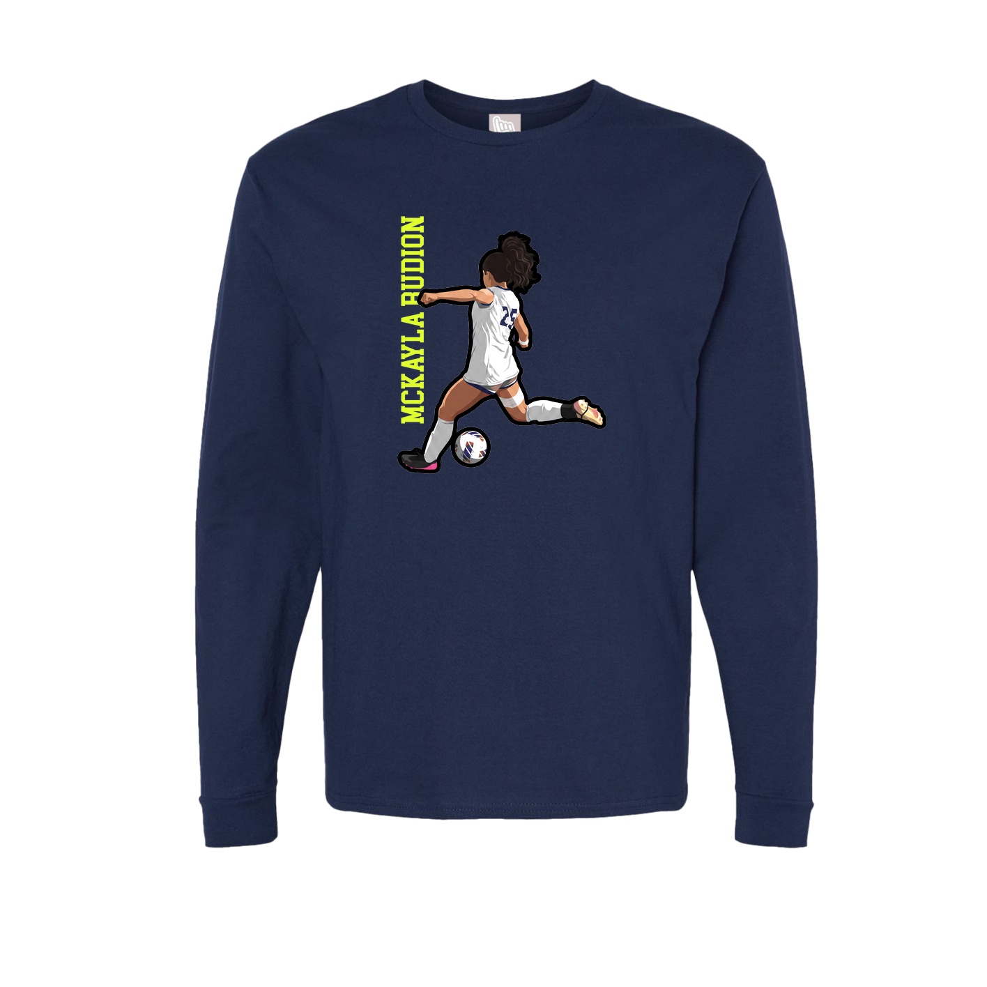 Long Sleeve Tee — Name Vertical in Navy