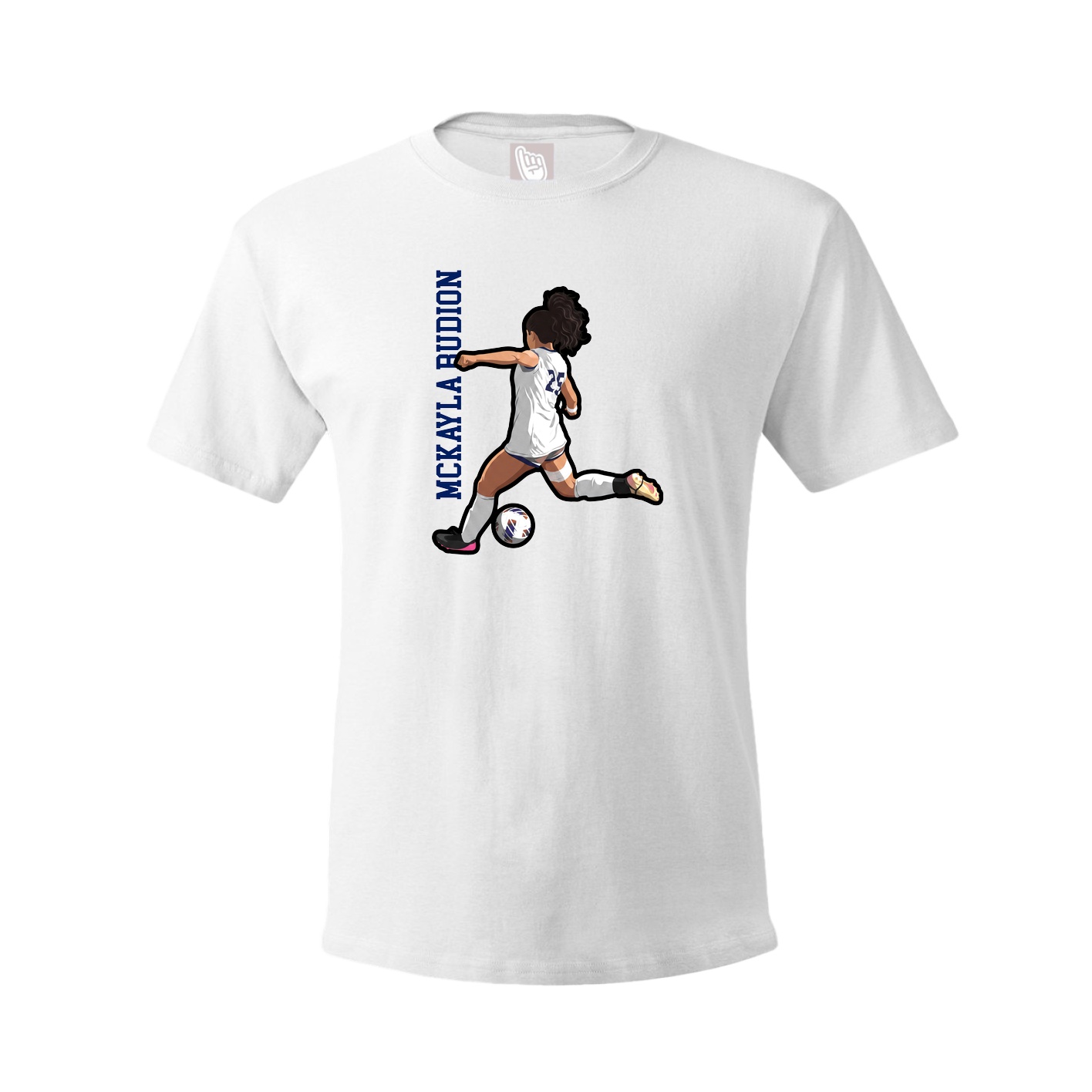 Youth Tee — Name Vertical in White