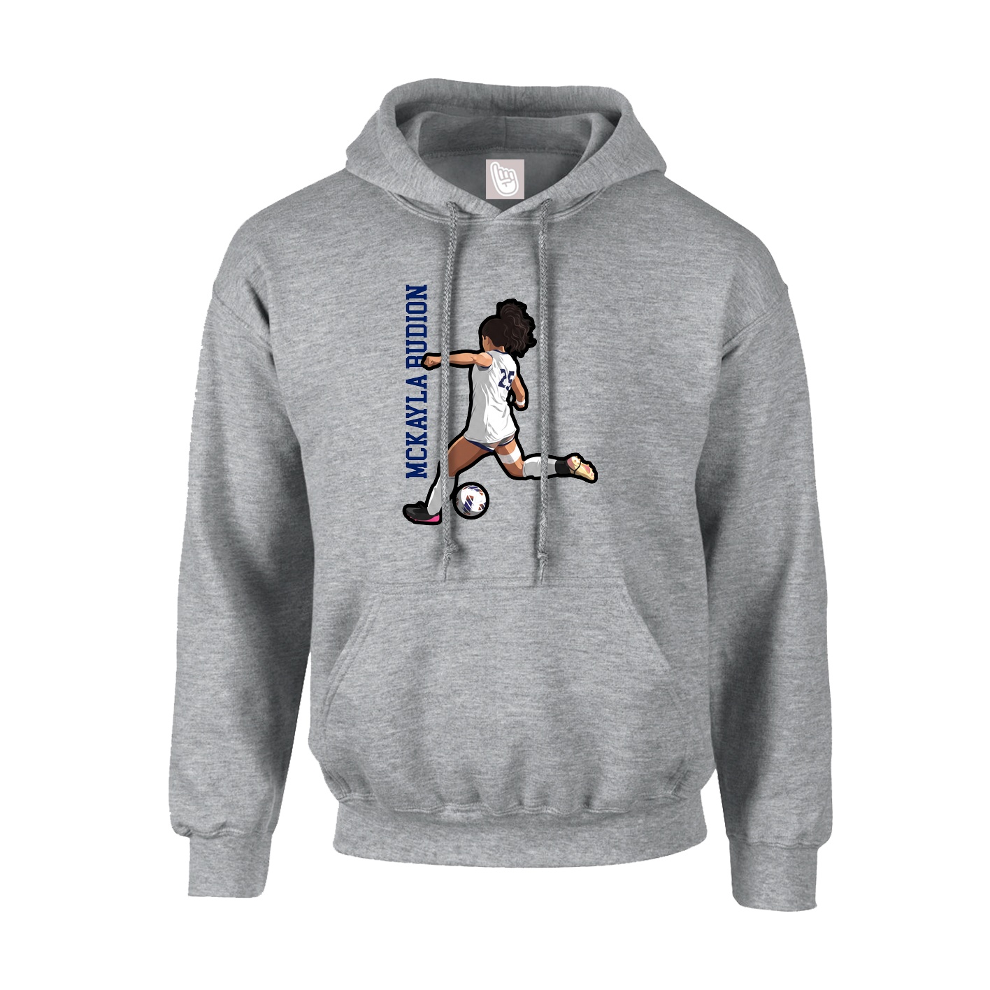 Hoodie — Name Vertical in Grey