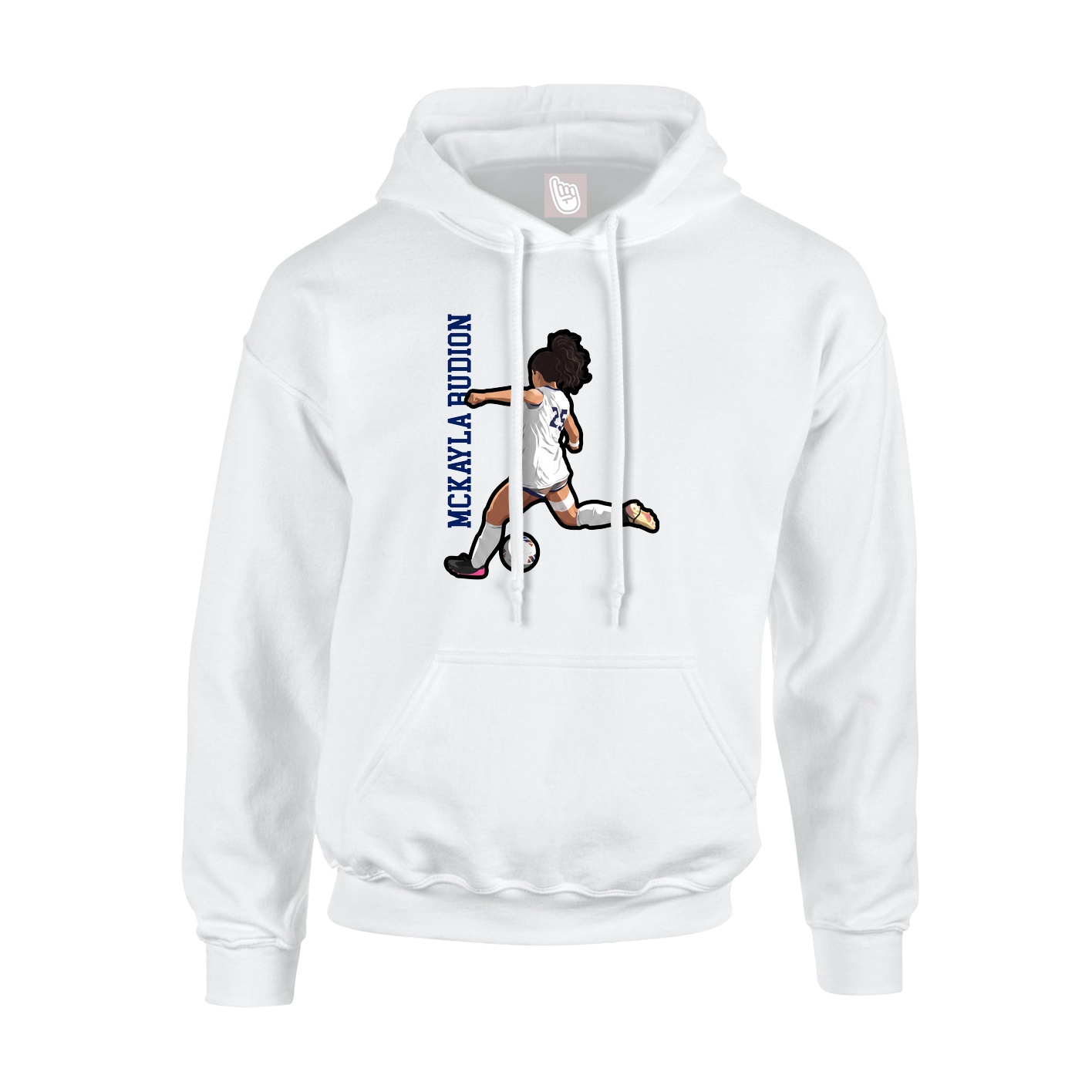 Youth Hoodie — Name Vertical in White