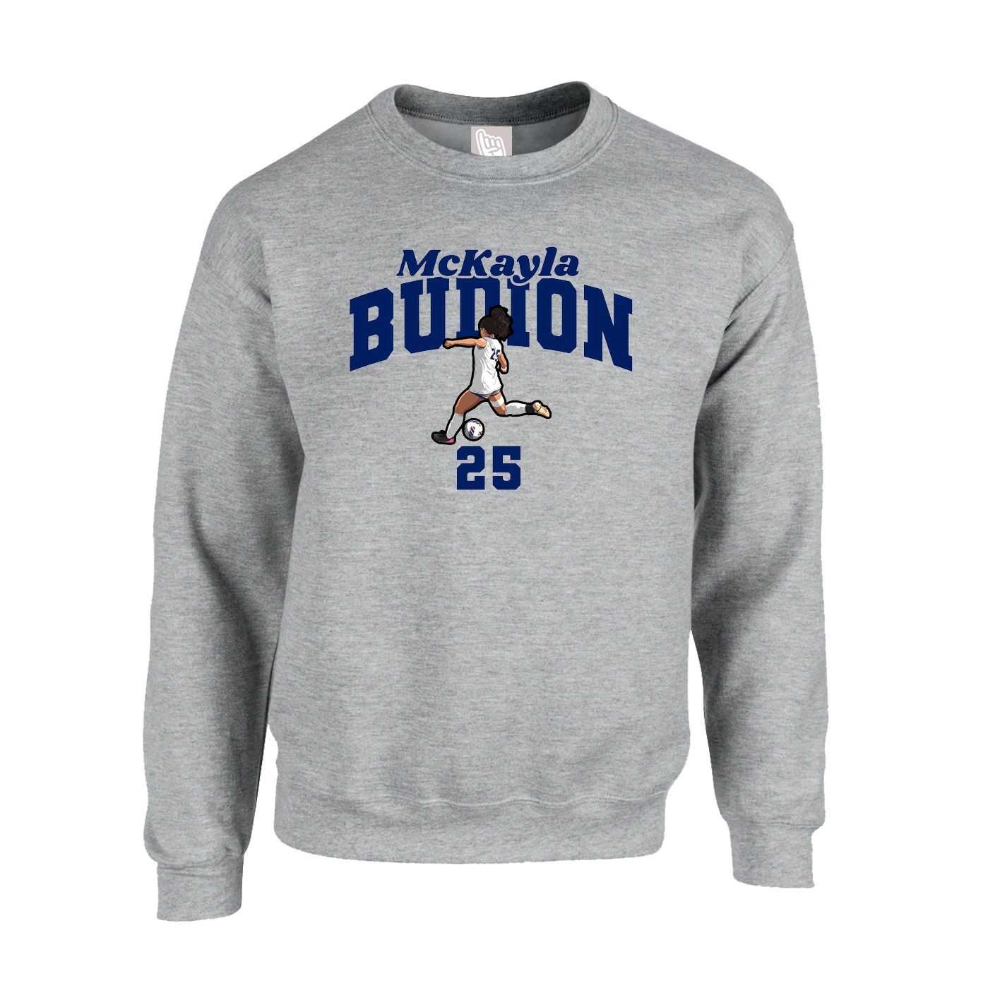 Fleece Crew — Signature Arch in Grey
