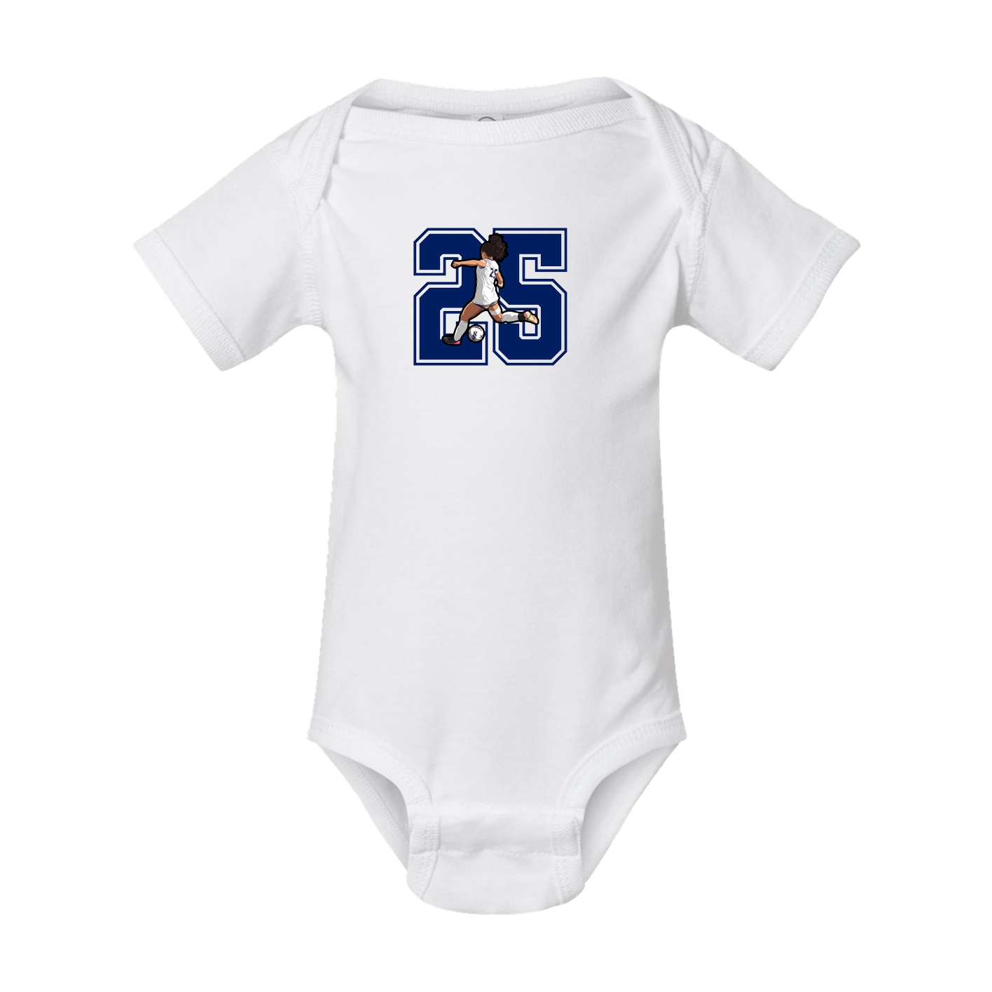Baby Onesie — Number in White