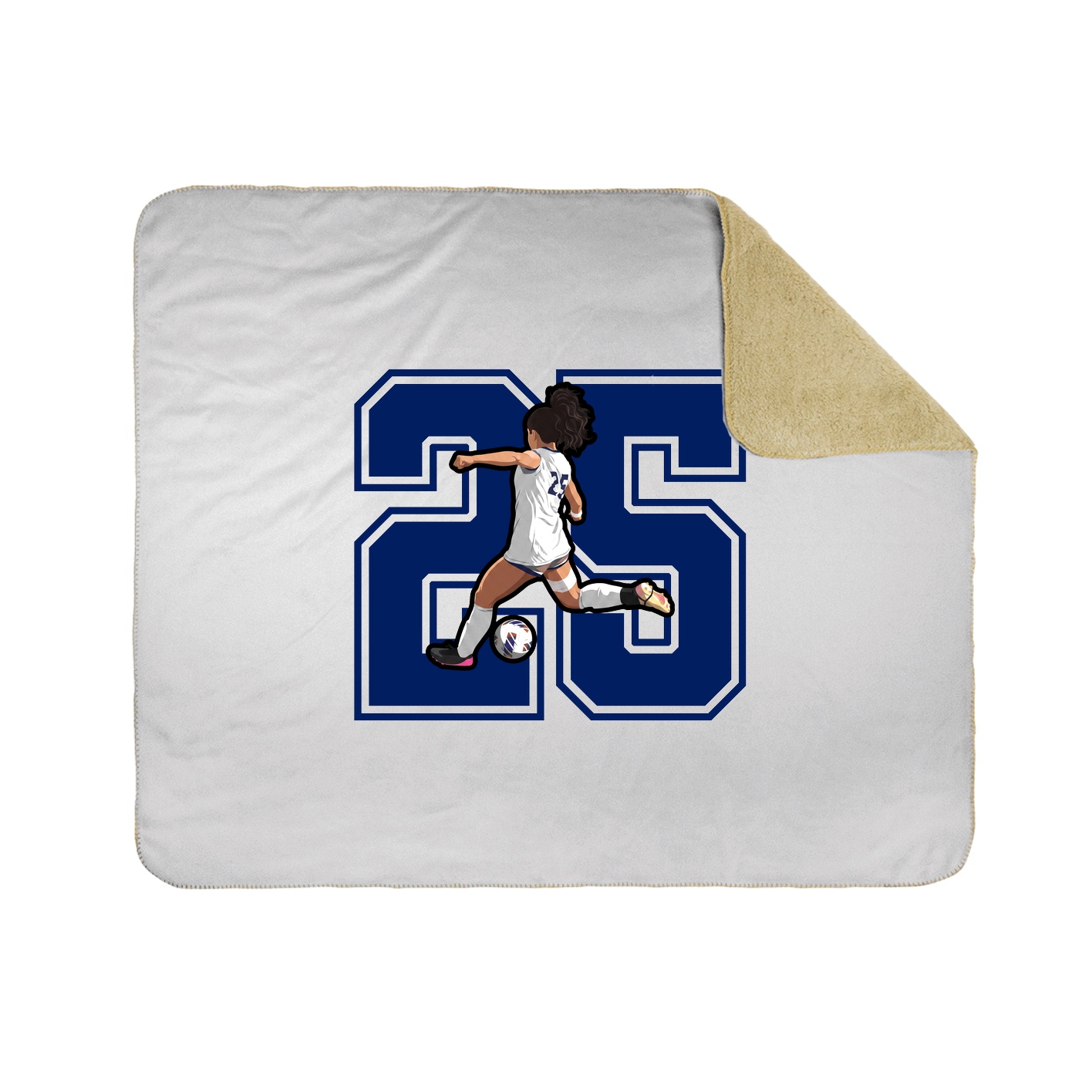 Throw Blanket — Number in White