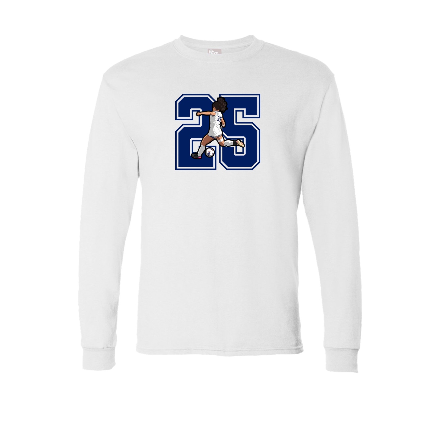 Long Sleeve Tee — Number in White