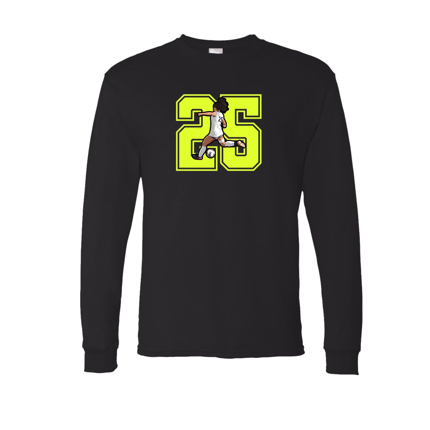 Long Sleeve Tee — Number in Black