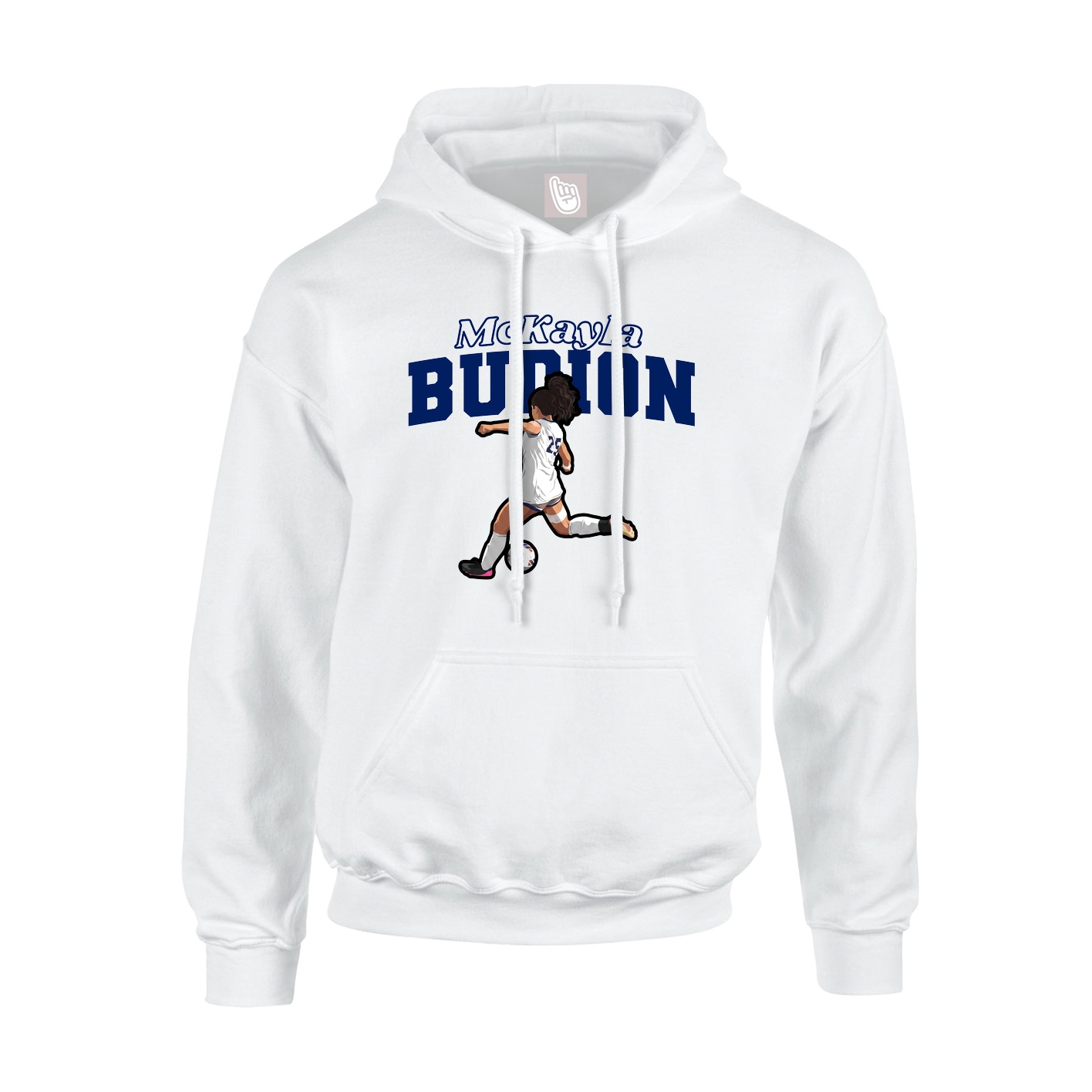 Youth Hoodie — Name Arch in White