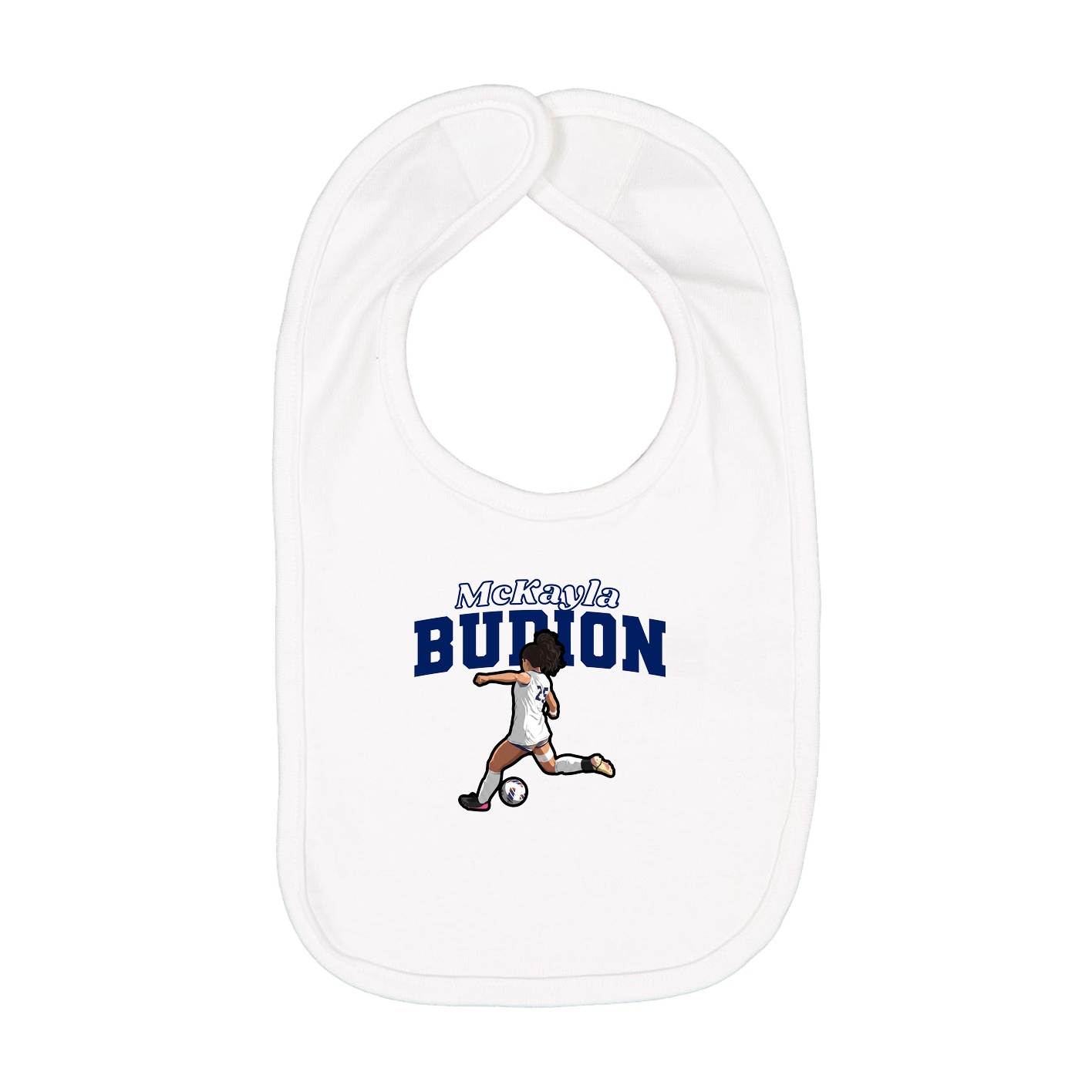 Infant Bib — Name Arch in White