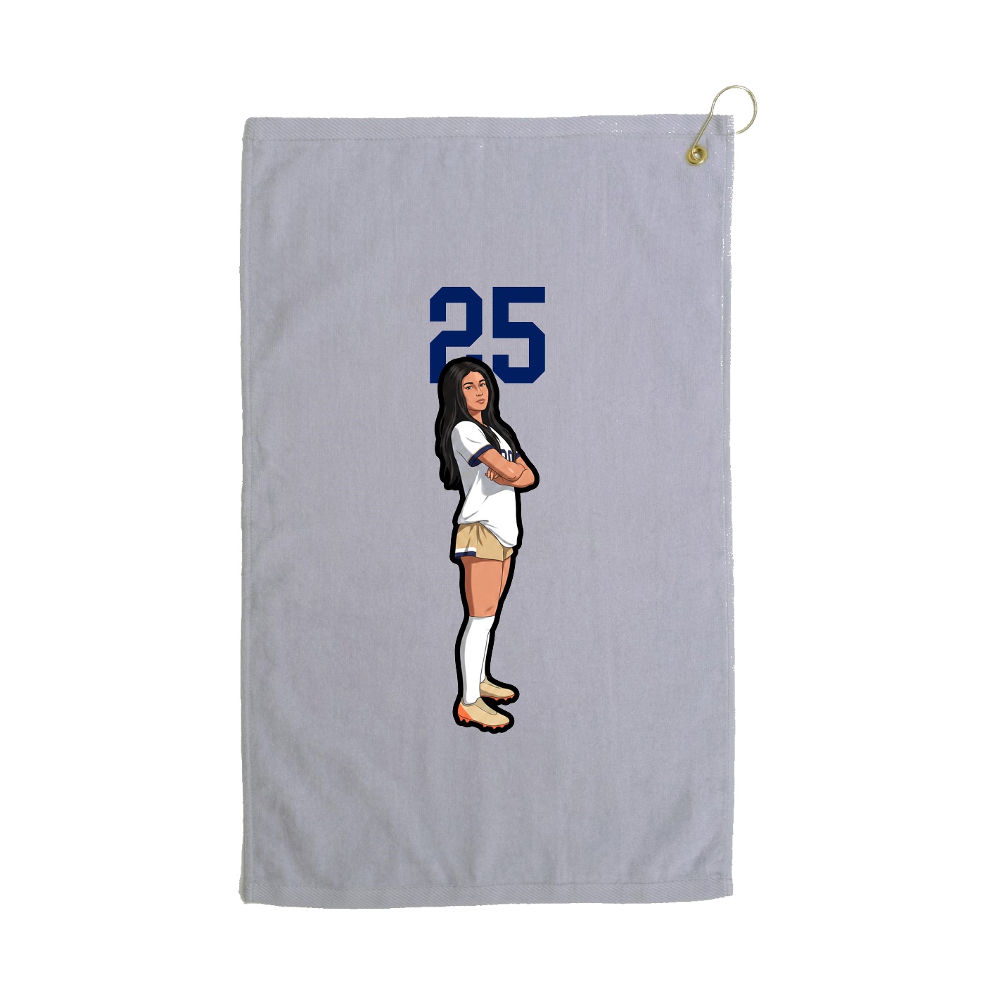 Golf Towel — Number Top in Grey
