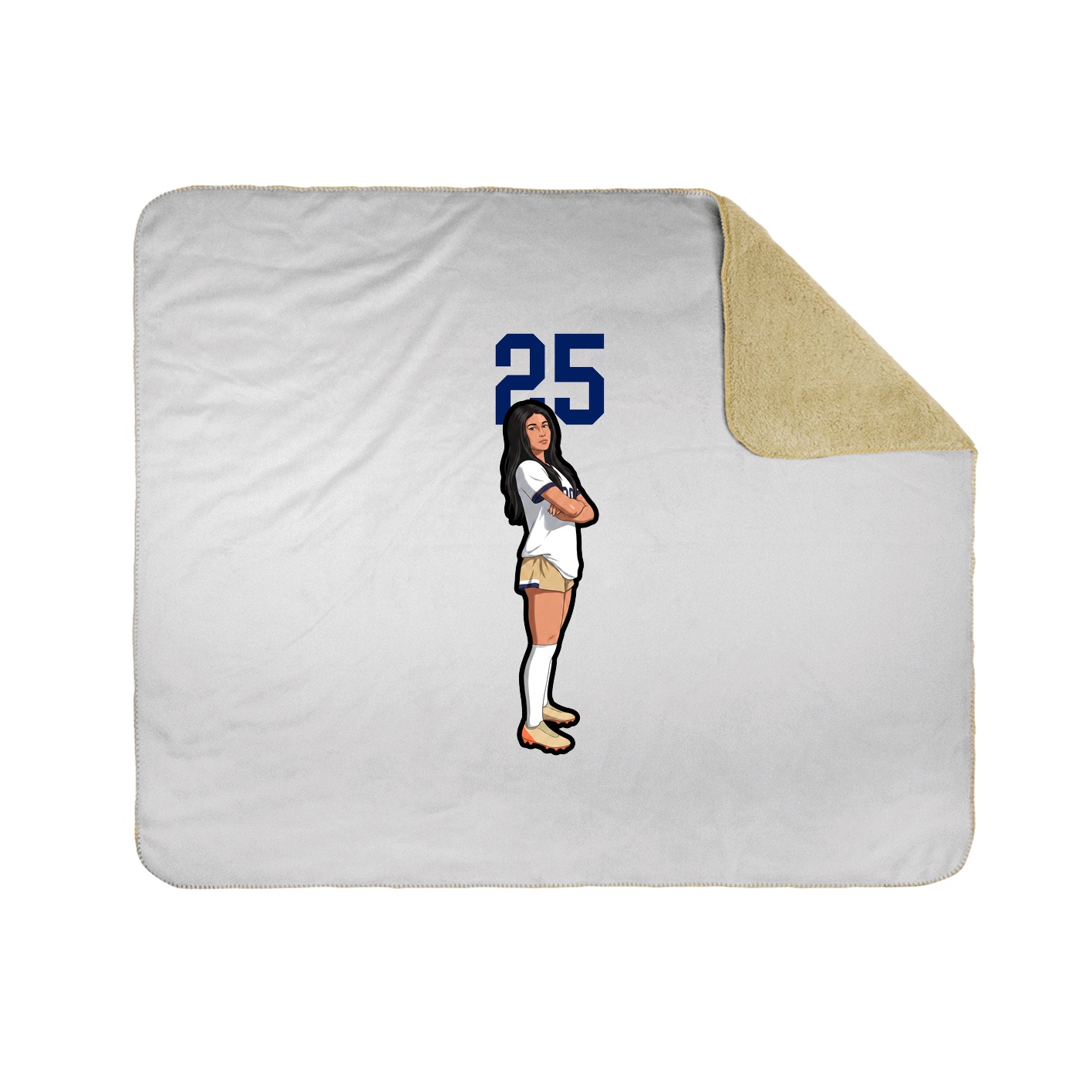 Throw Blanket — Number Top in White