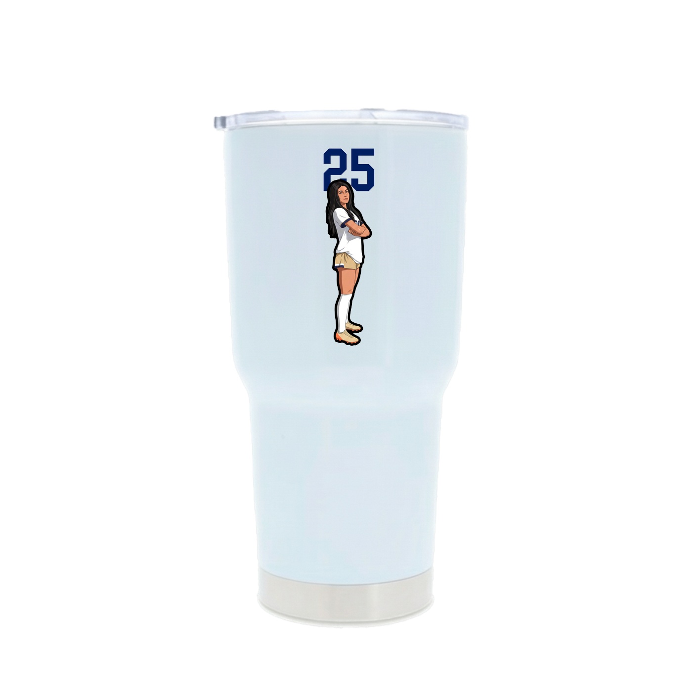 30oz Stainless Steel Tumbler — Number Top in White