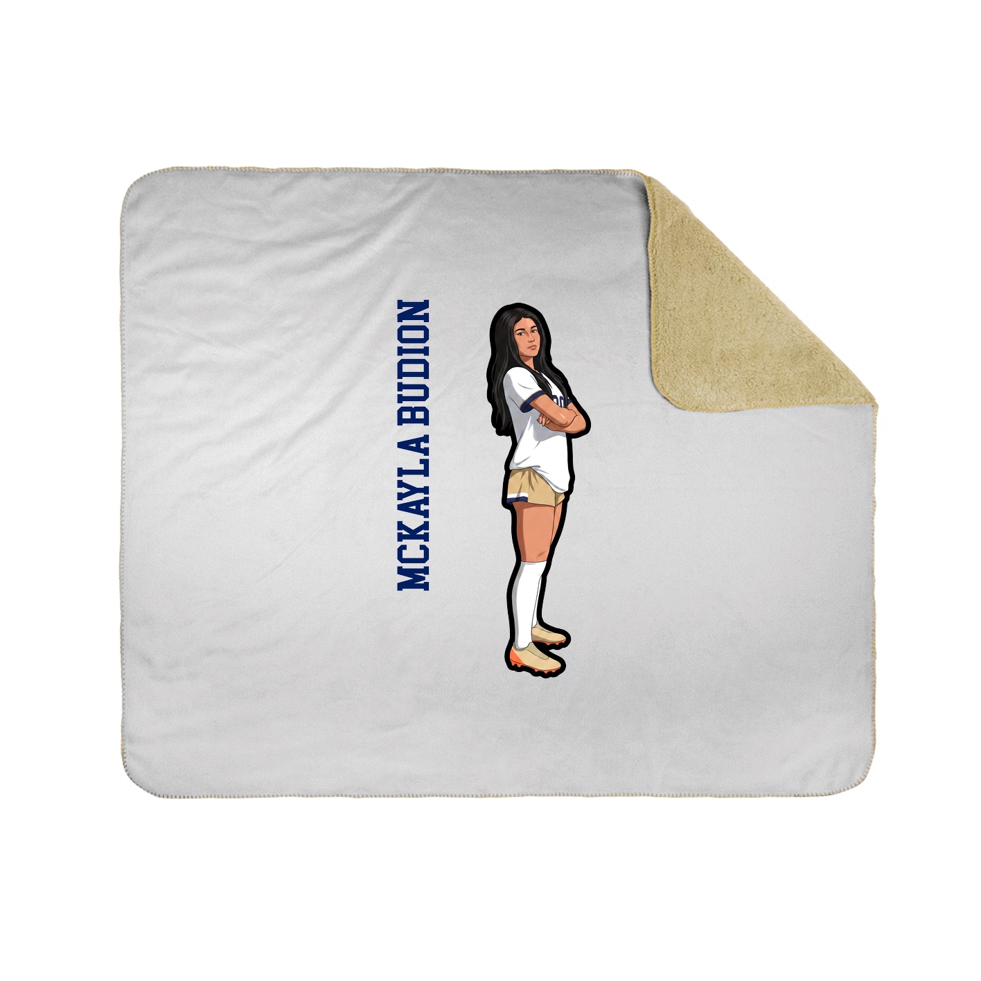 Throw Blanket — Name Vertical in White