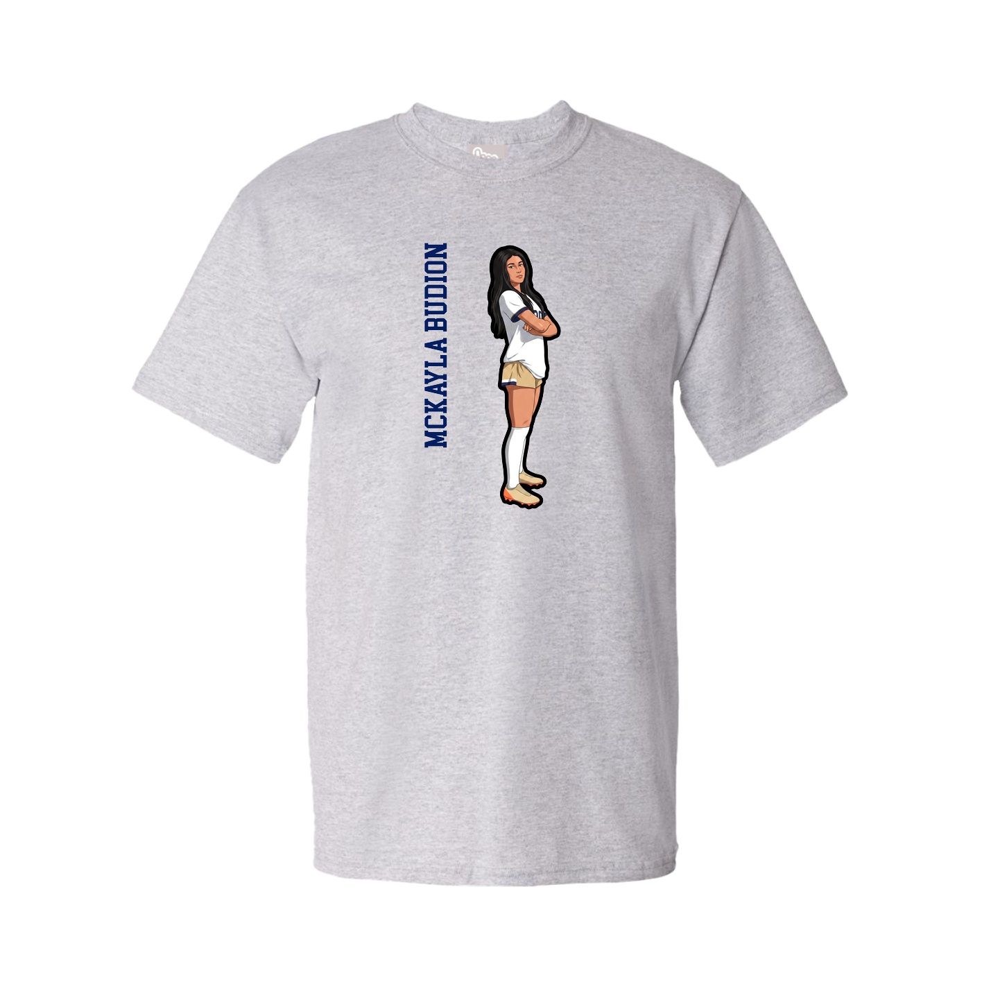 Tee — Name Vertical in Grey