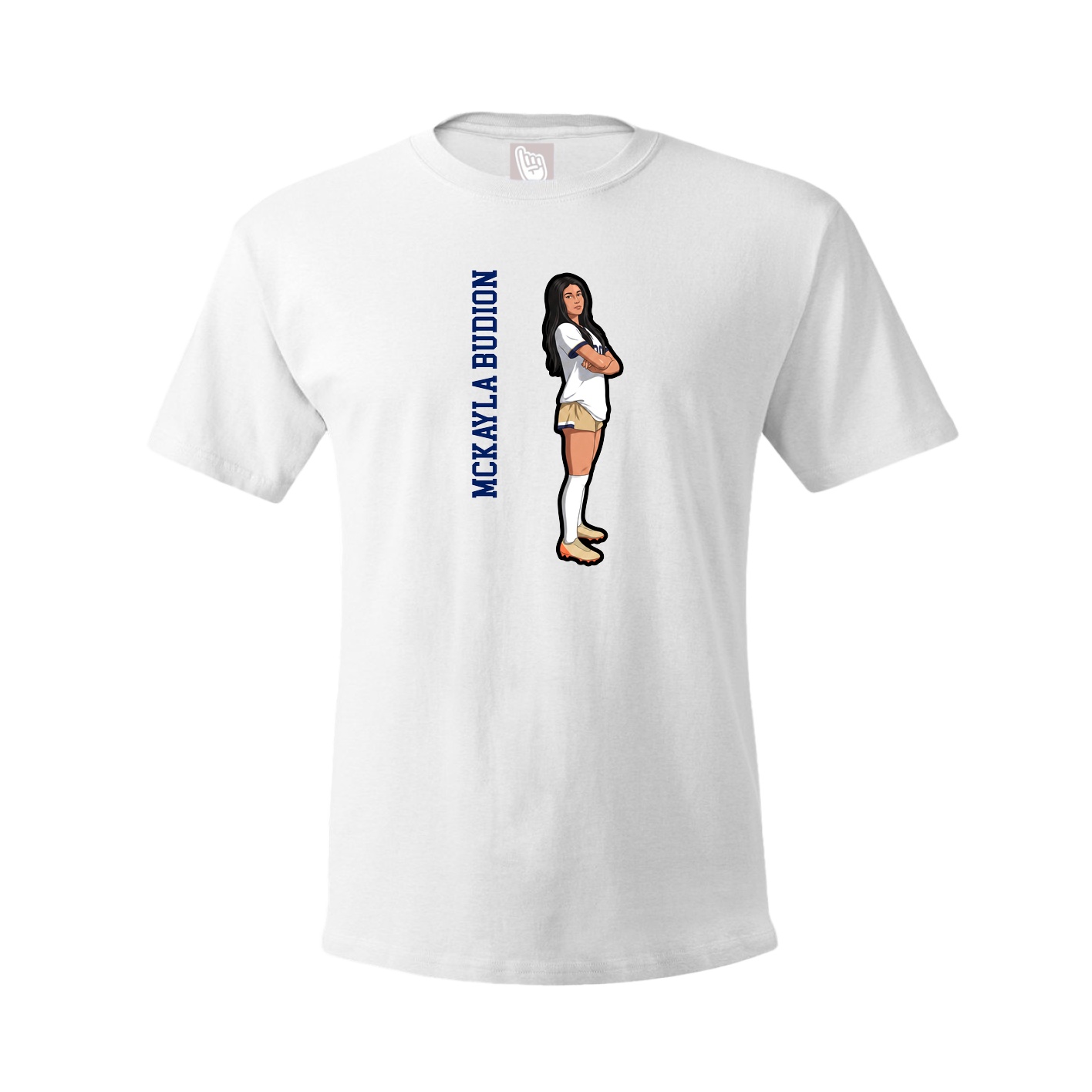 Tee — Name Vertical in White