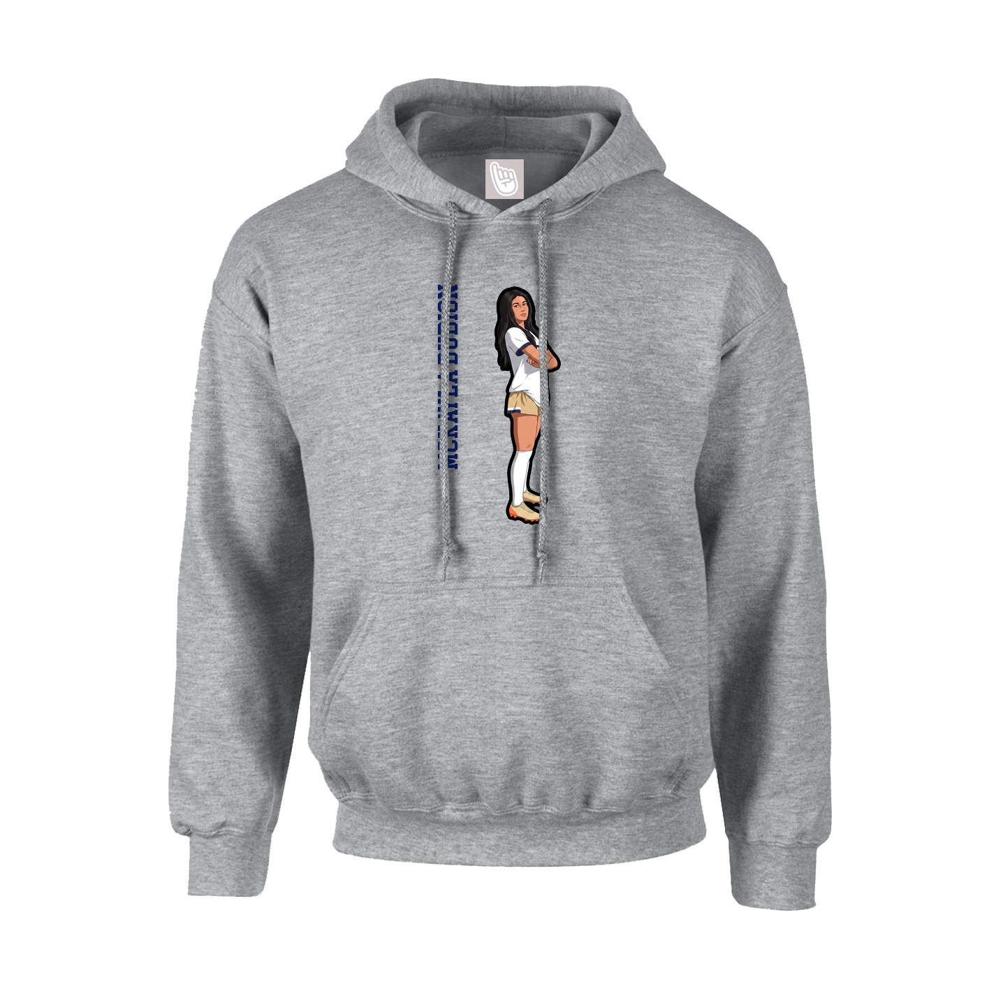 Hoodie — Name Vertical in Grey