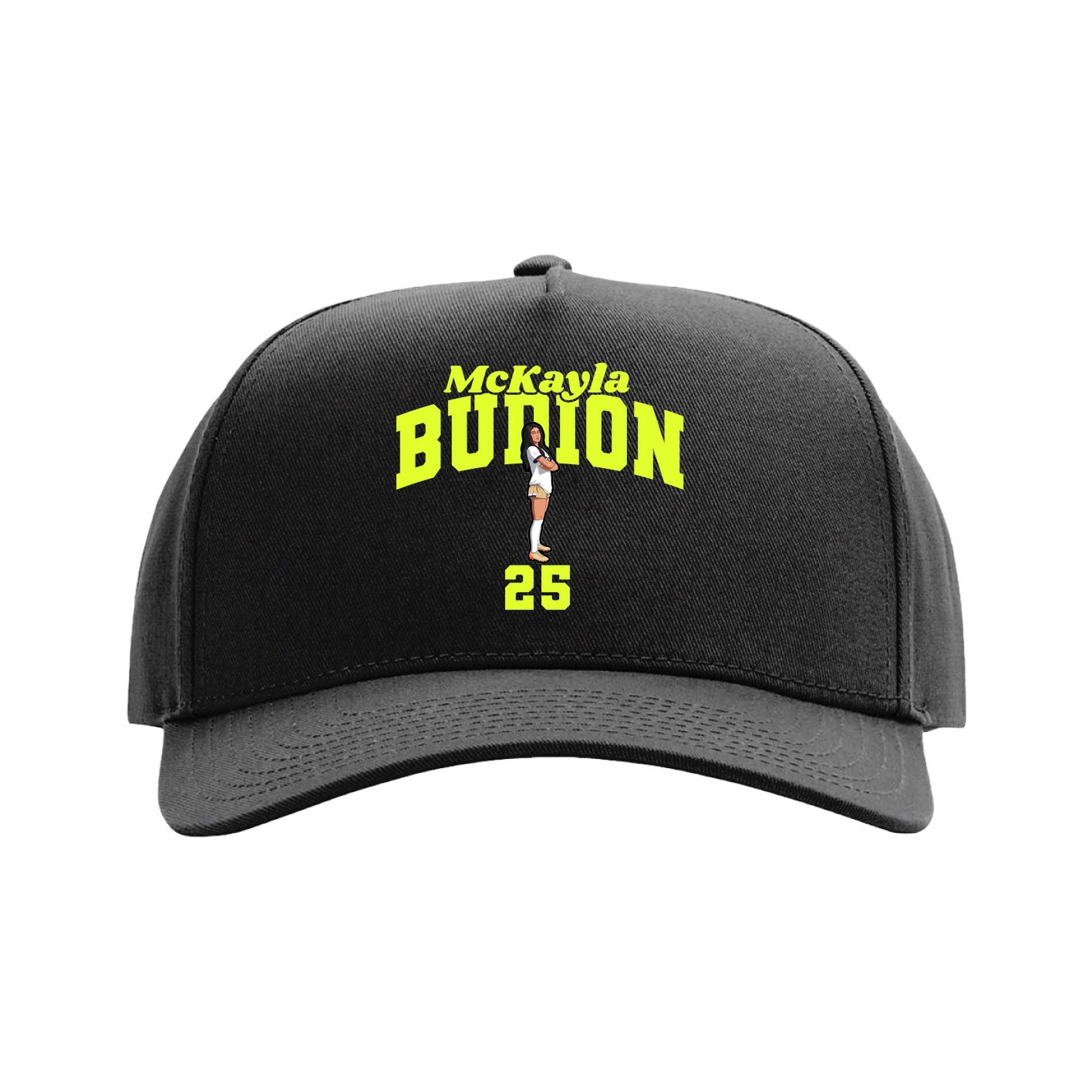 Full Fabric Five-Panel Champ Cap — Signature Arch in Black