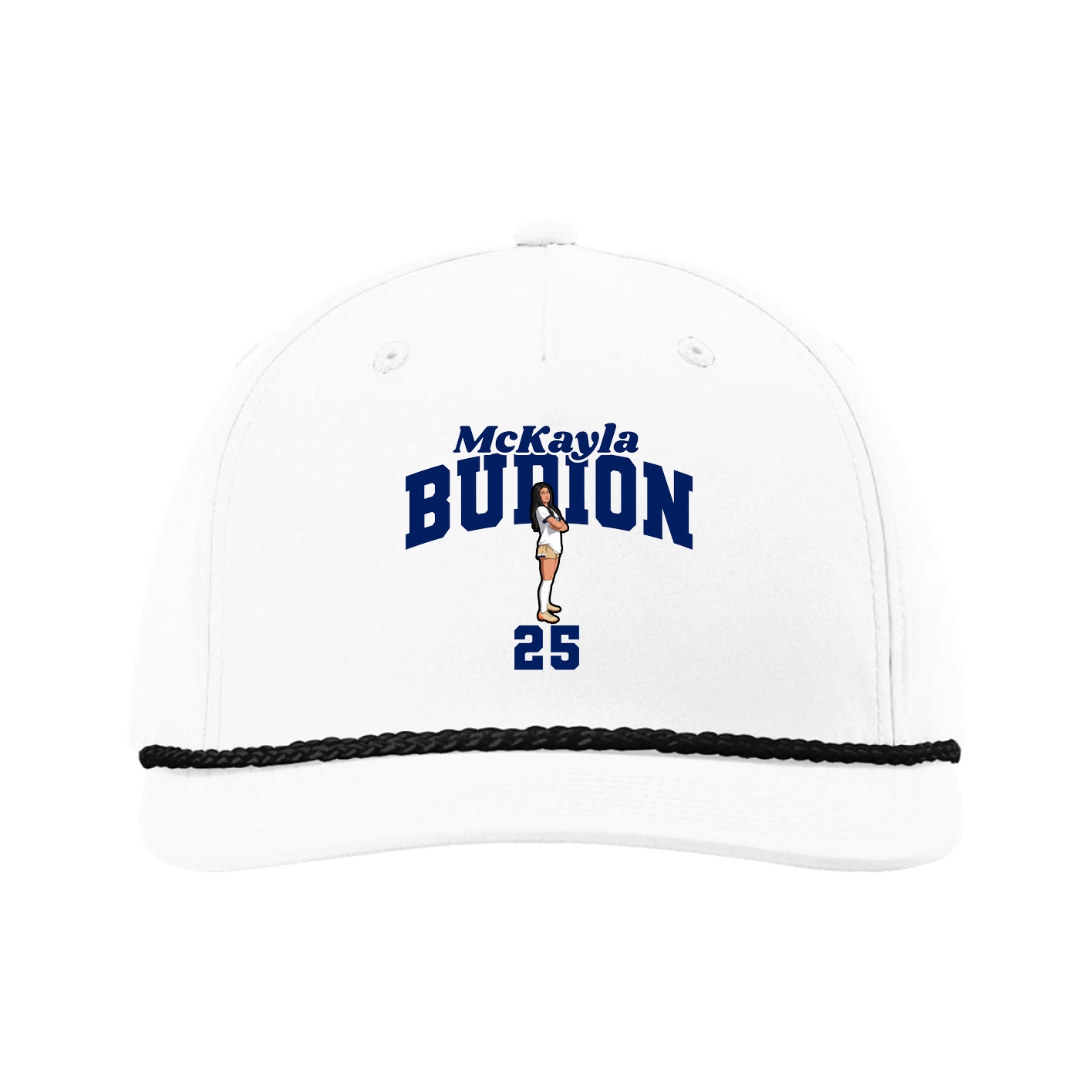 Five-Panel Classic Rope Cap — Signature Arch in White
