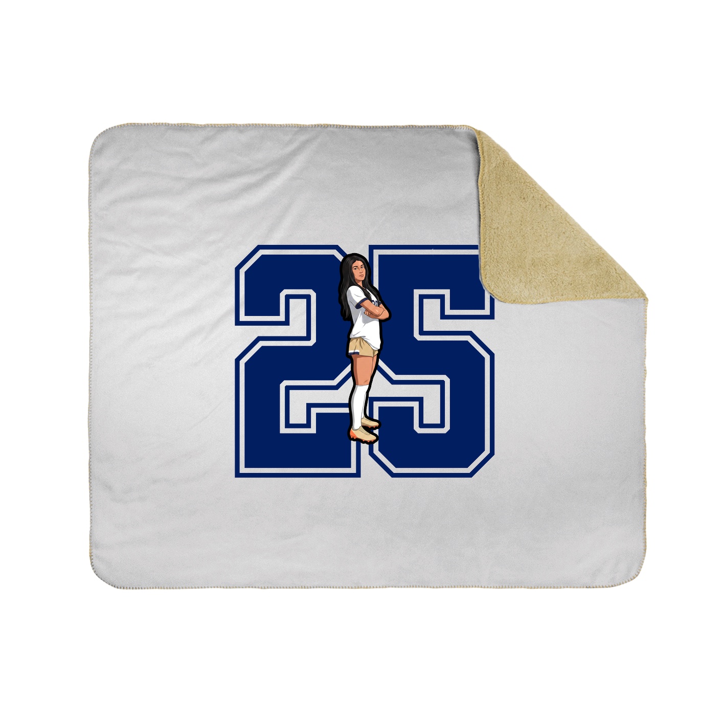 Throw Blanket — Number in White