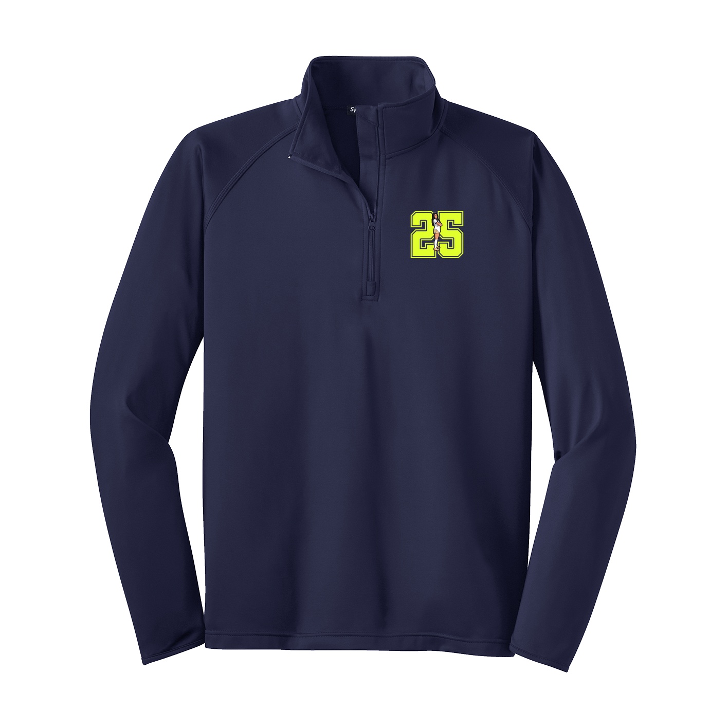 Q-Zip Pullover — Number in Navy