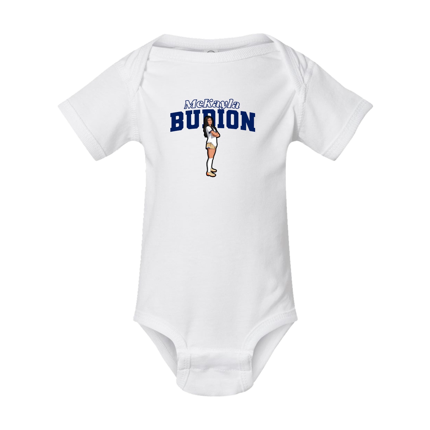 Baby Onesie — Name Arch in White