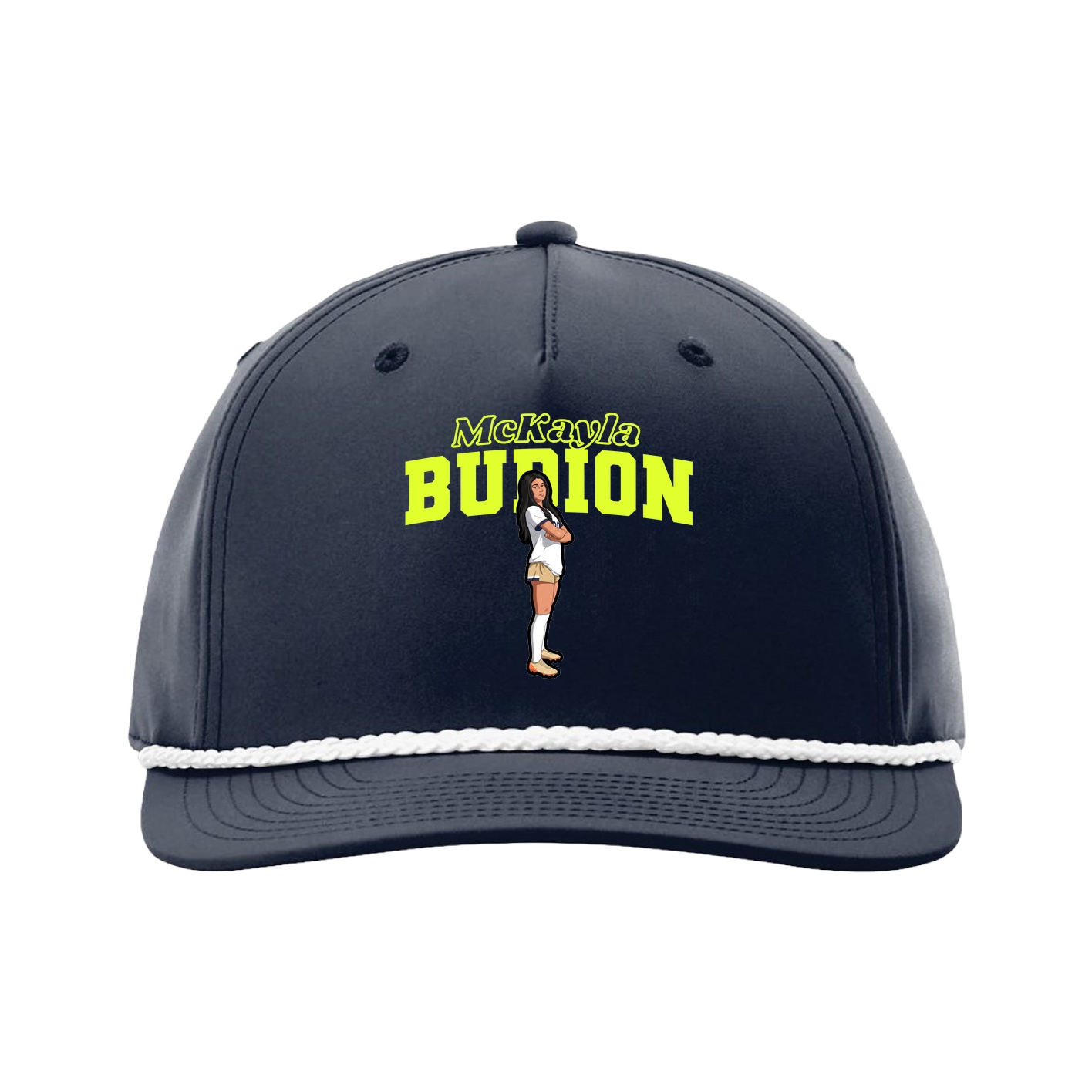 Five-Panel Classic Rope Cap — Name Arch in Navy