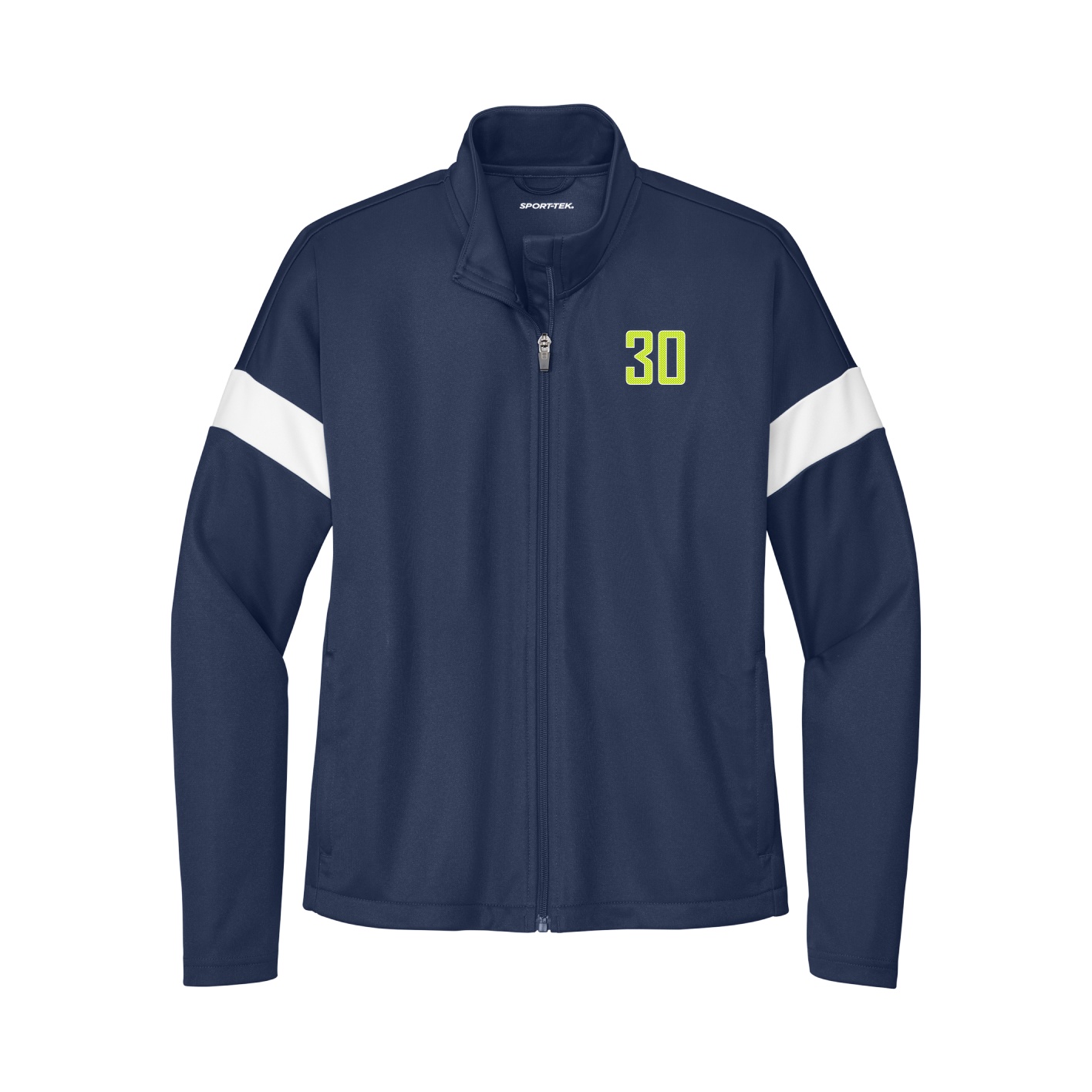 Womens Team Travel Full-Zip Jacket — Front Shirsy in Navy/White
