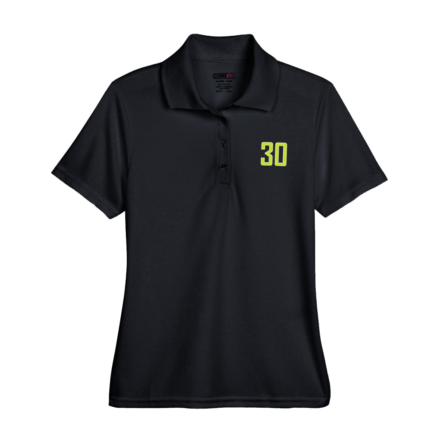 Womens Performance Polo — Front Shirsy in Black