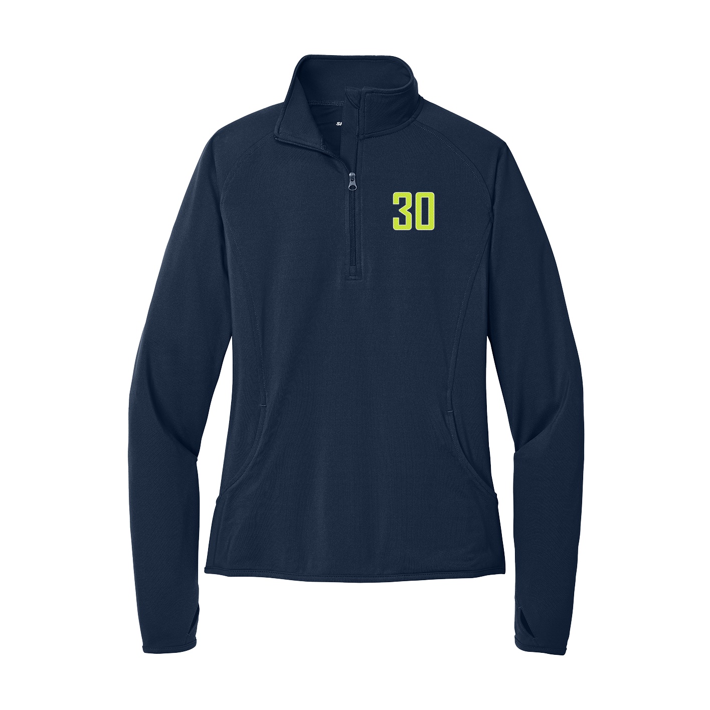 Women's Q-Zip Pullover — Front Shirsy in Navy