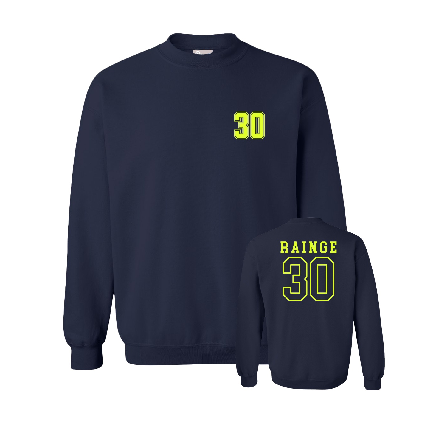 Fleece Crew — Chest Back in Navy