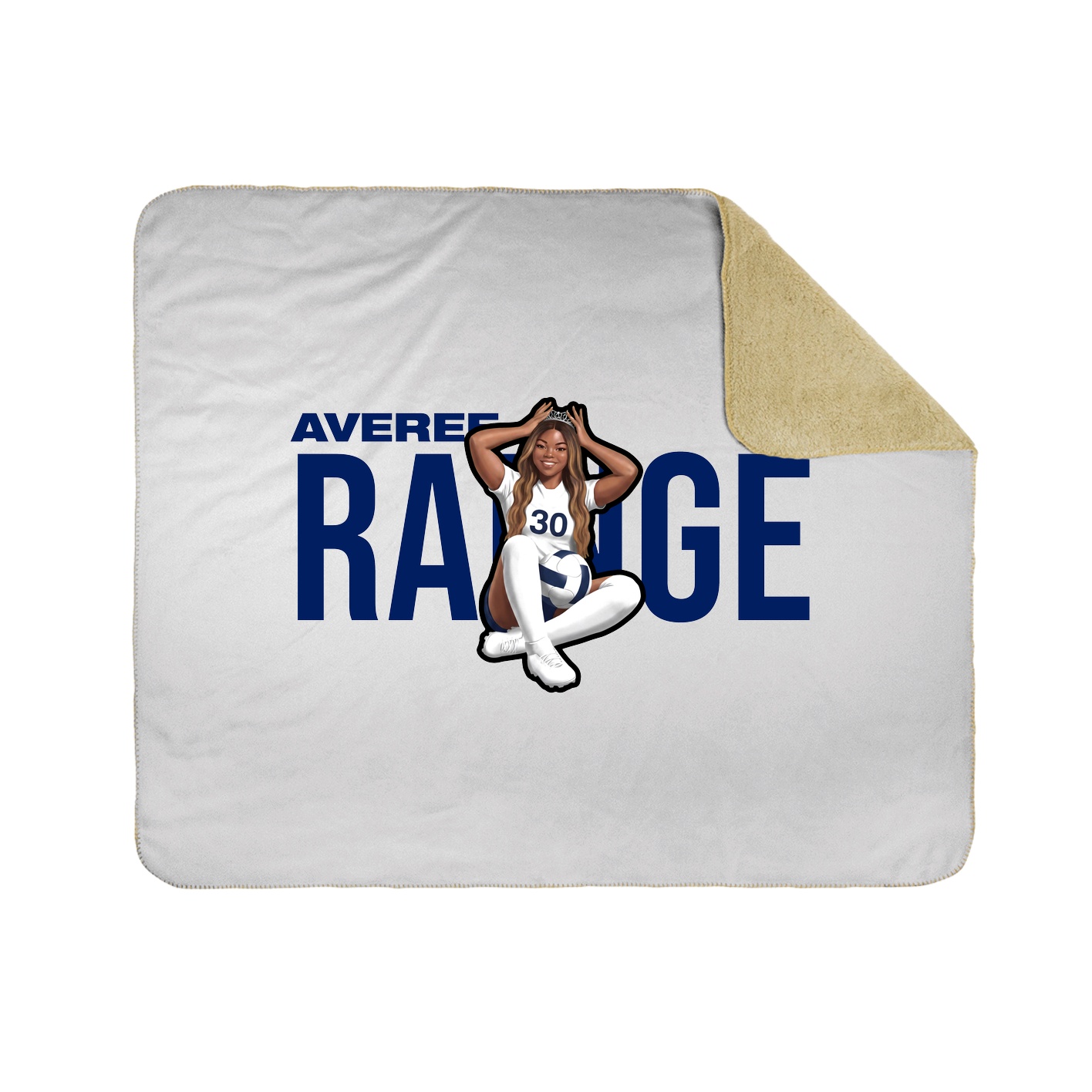 Throw Blanket — Player Name in White