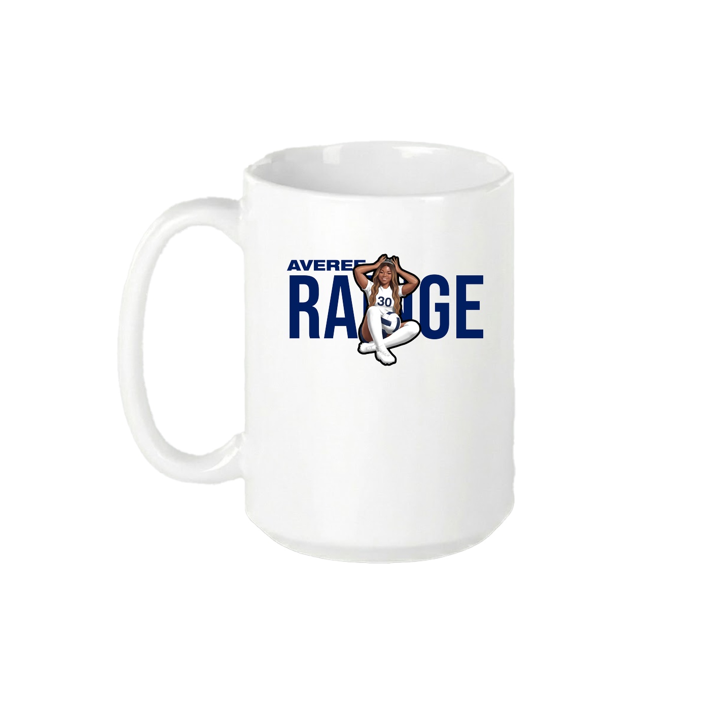 15oz Coffee Mug — Player Name in White