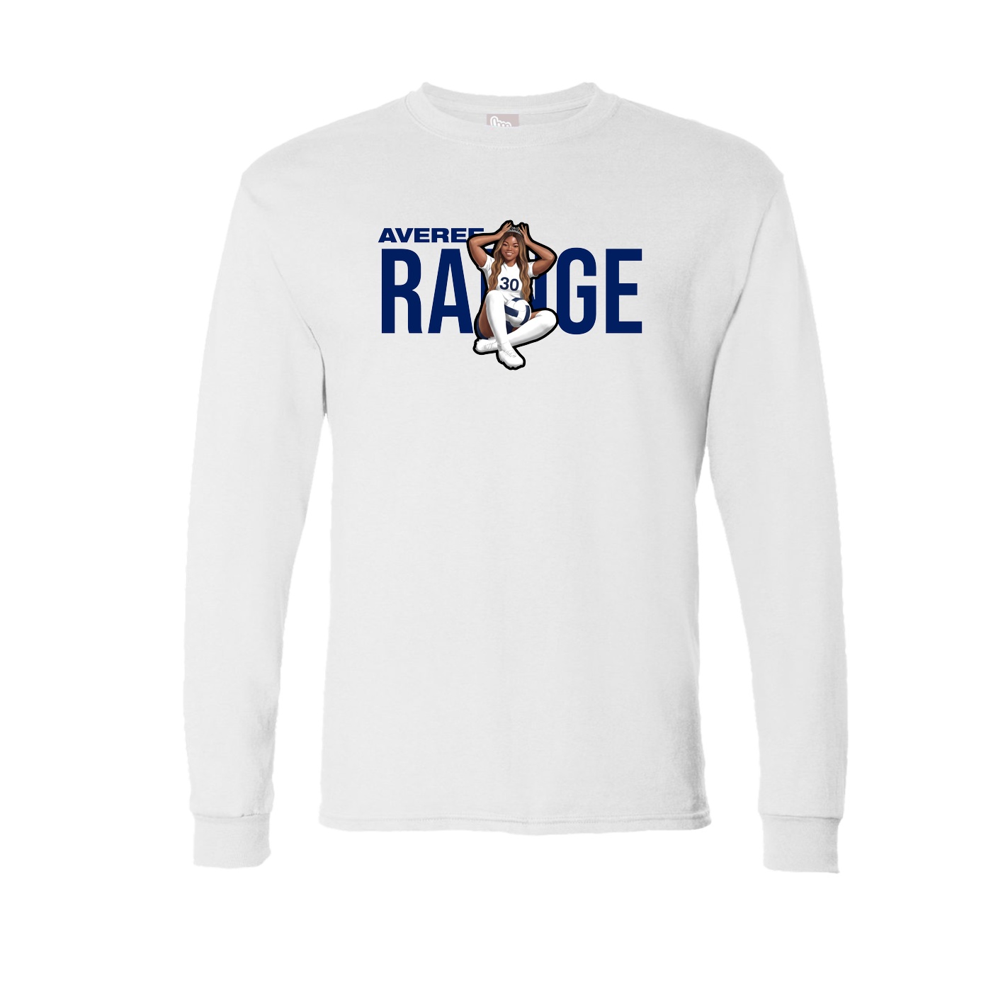 Long Sleeve Tee — Player Name in White