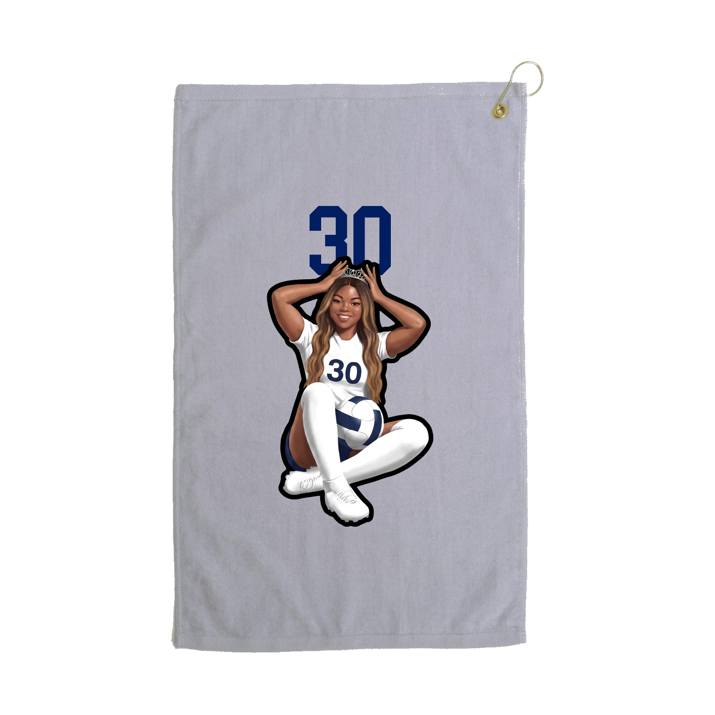 Golf Towel — Number Top in Grey