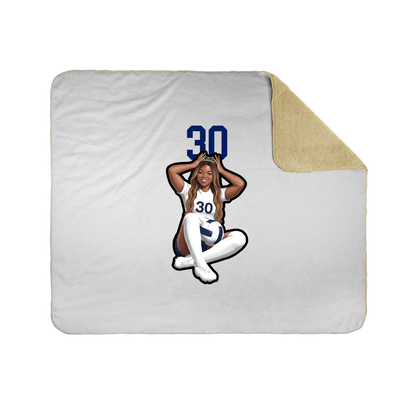 Throw Blanket — Number Top in White