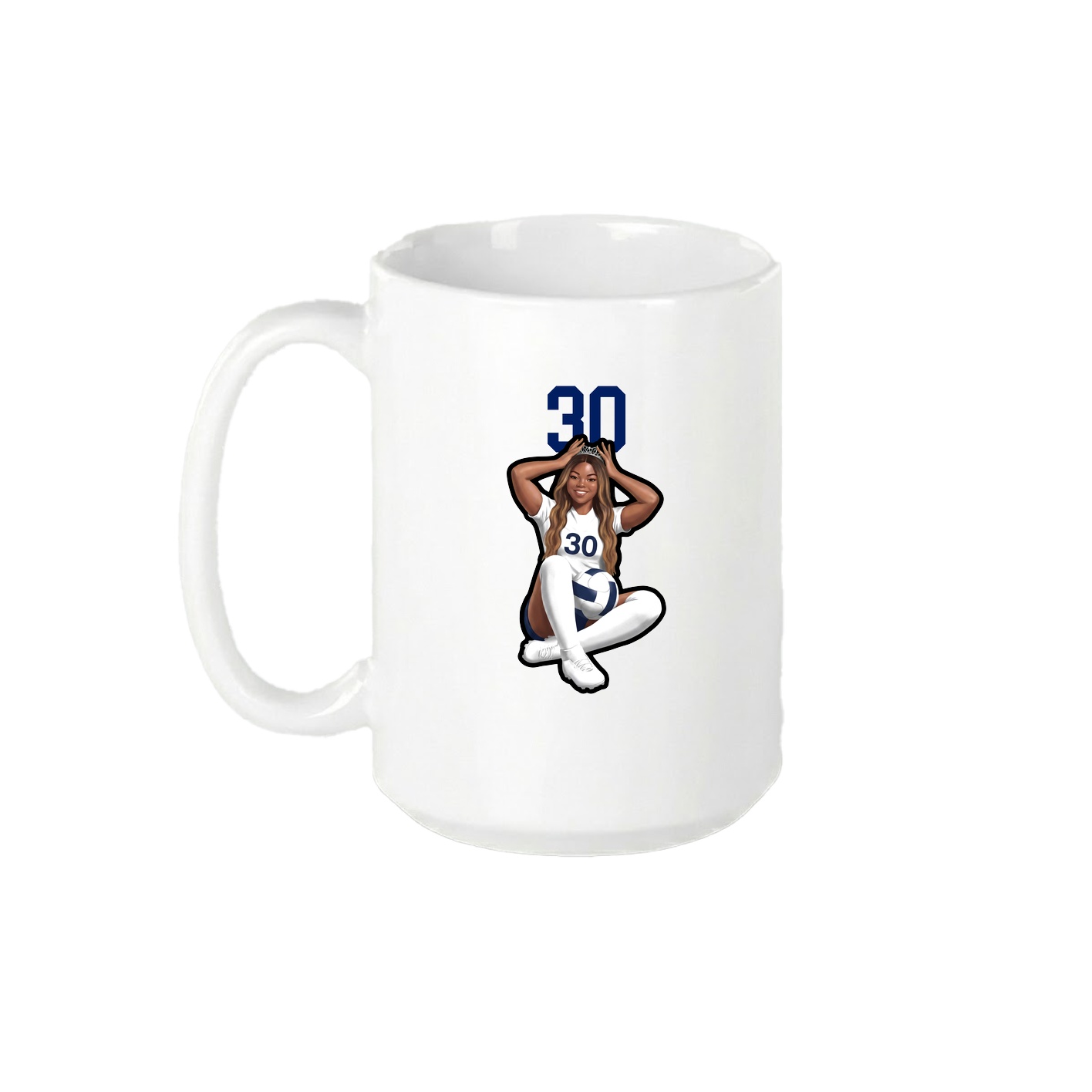 15oz Coffee Mug — Number Top in White
