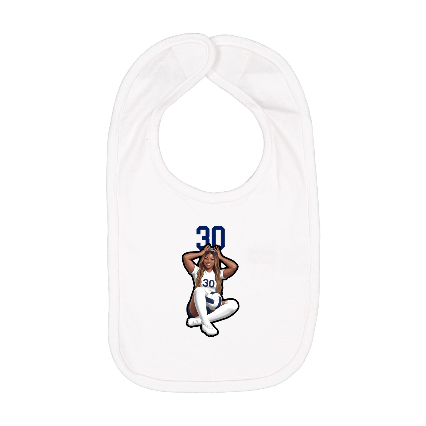 Infant Bib — Number Top in White