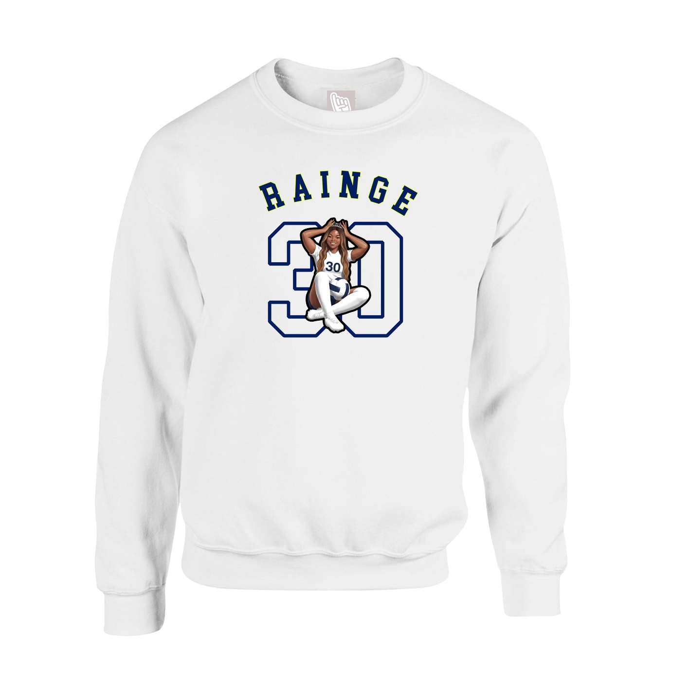 Fleece Crew — Shirsey Arch in White