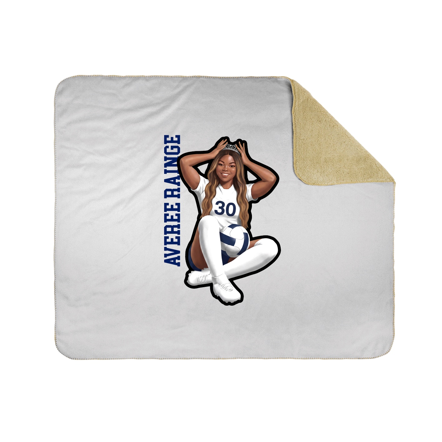 Throw Blanket — Name Vertical in White
