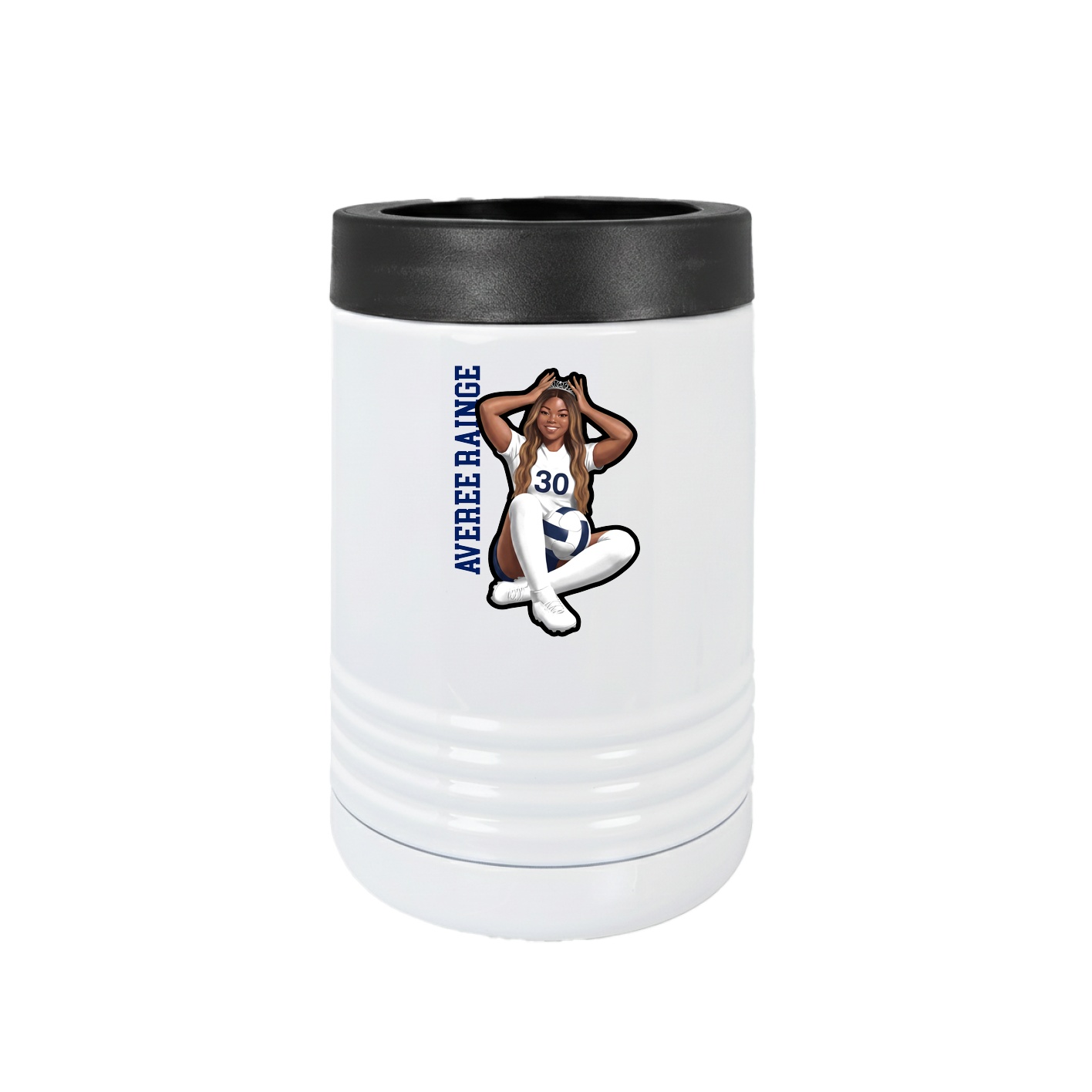 Beverage Holder — Name Vertical in White