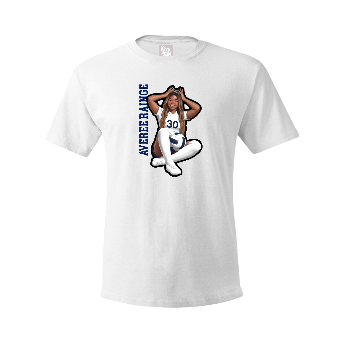 Tee — Name Vertical in White