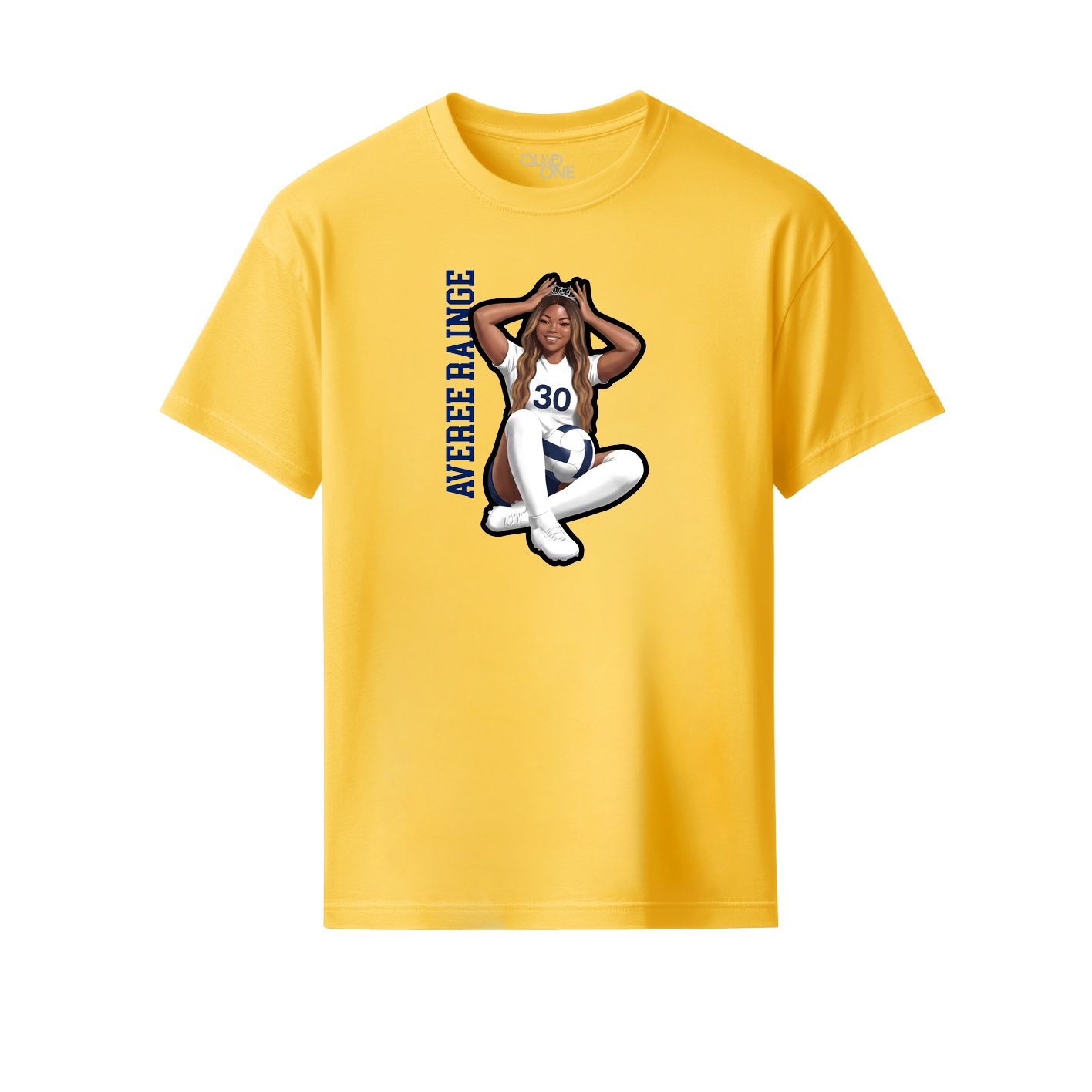 Youth Tee — Name Vertical in Yellow