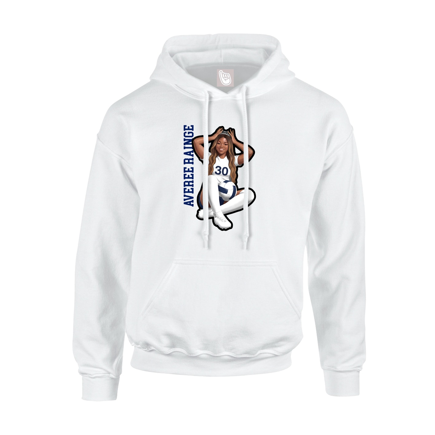 Hoodie — Name Vertical in White