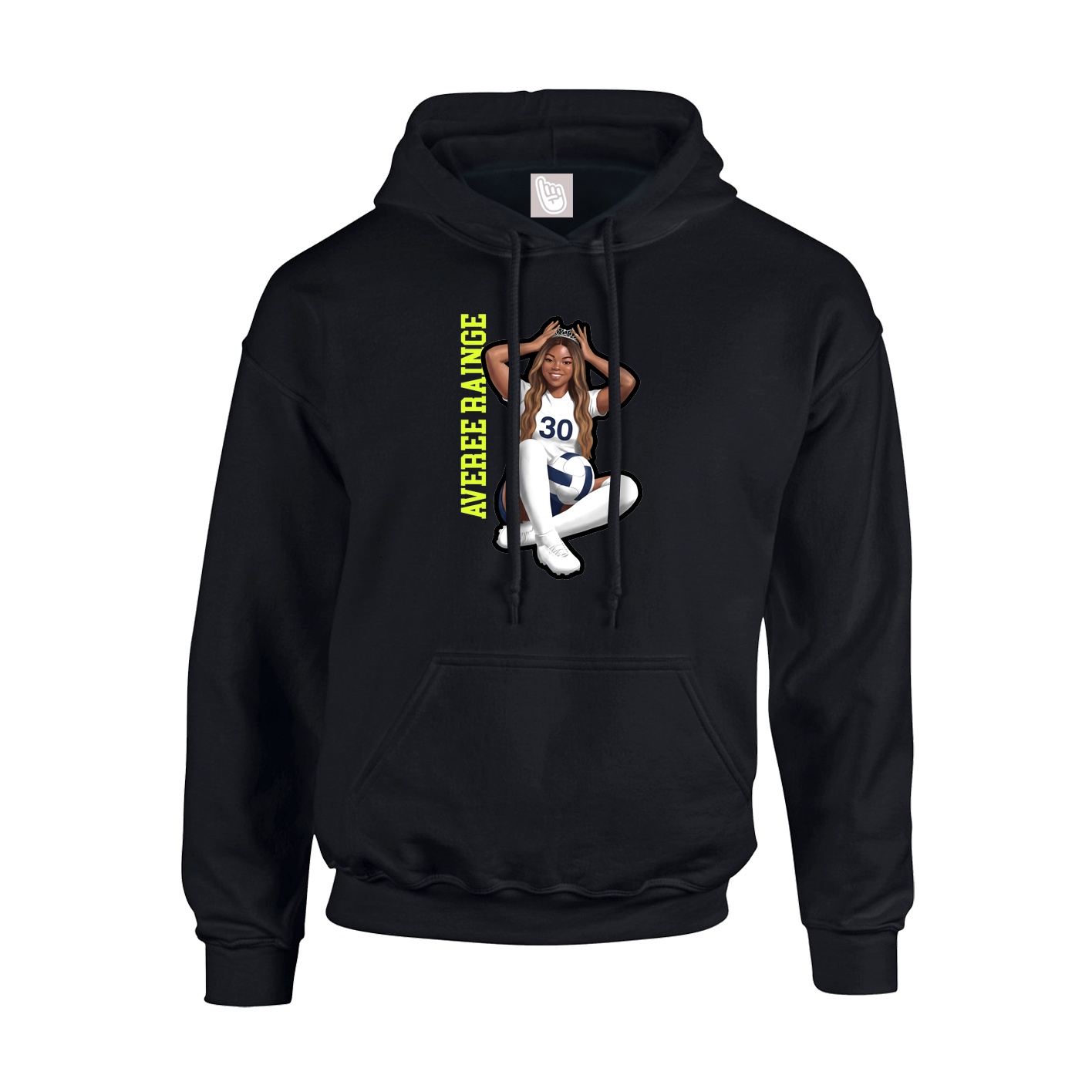 Youth Hoodie — Name Vertical in Black