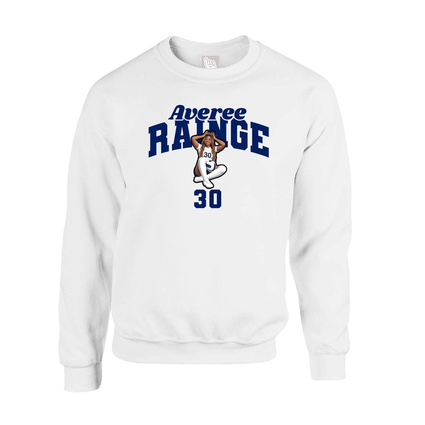 Fleece Crew — Signature Arch in White