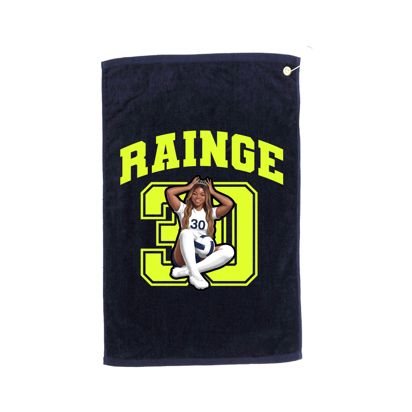 Golf Towel — Number in Navy