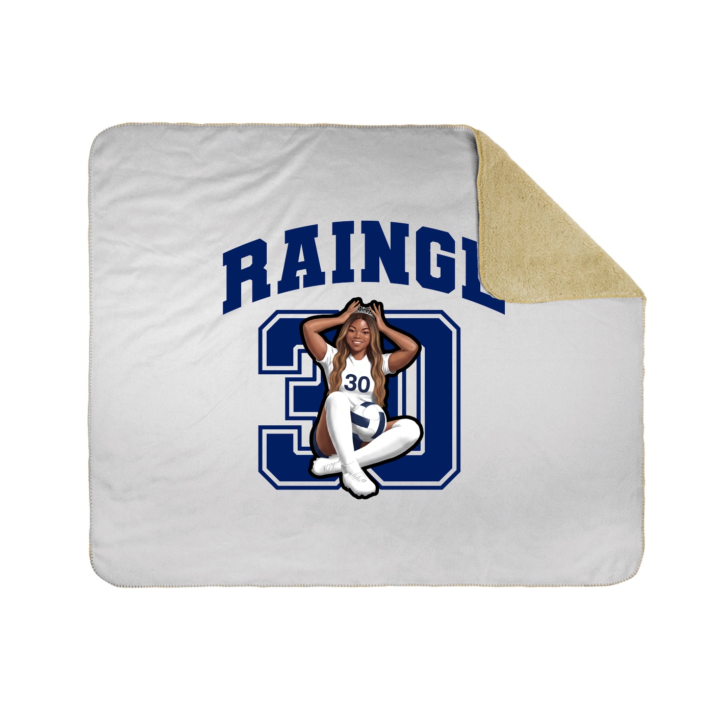 Throw Blanket — Number in White