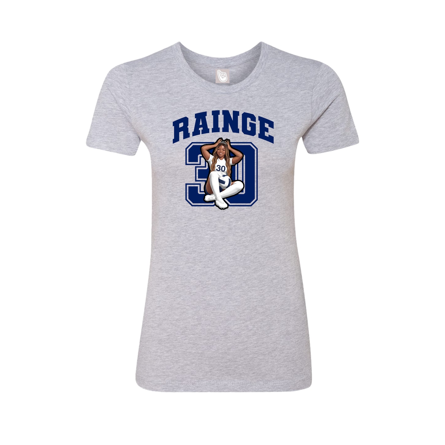 Fitted Women's Tee — Number in Grey