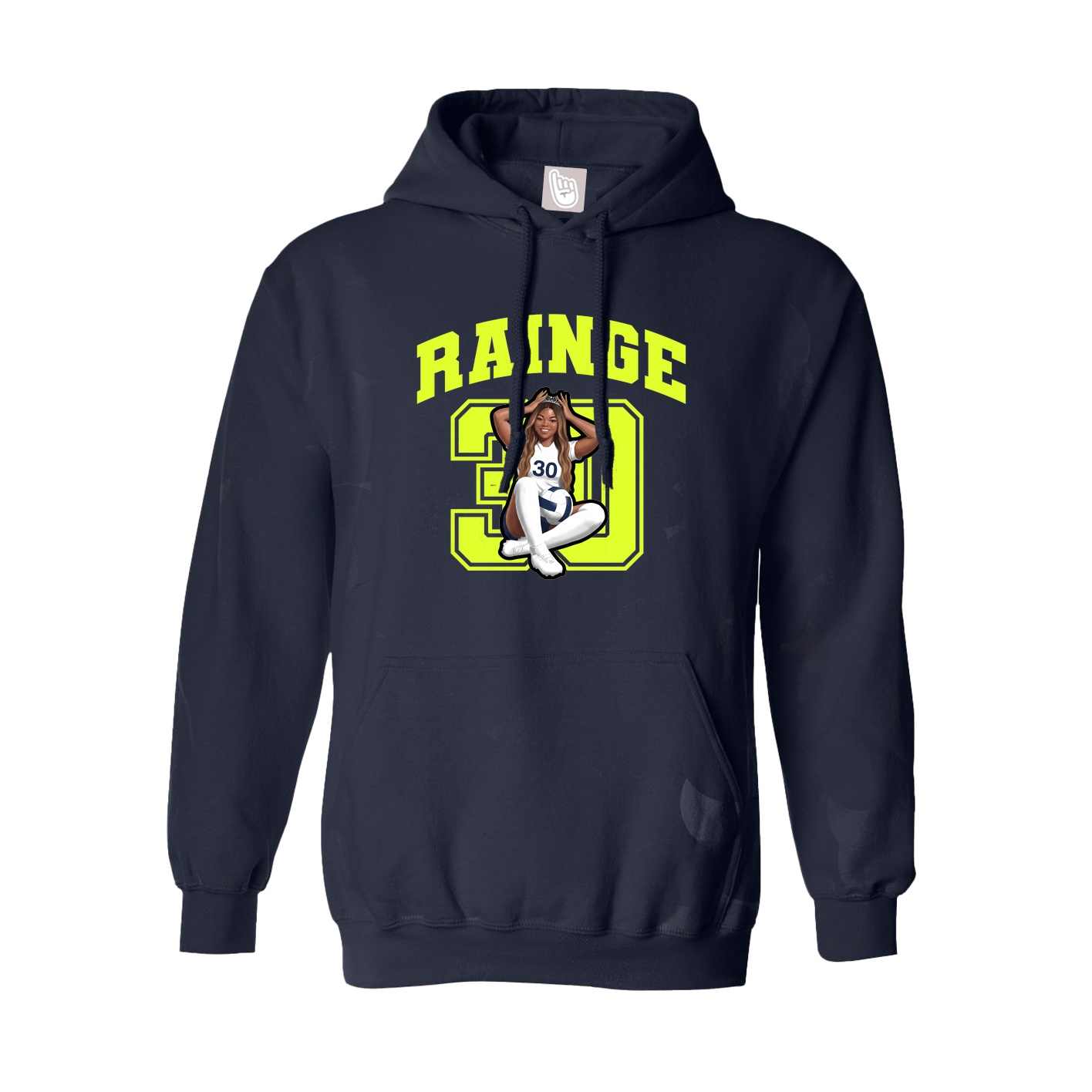 Hoodie — Number in Navy