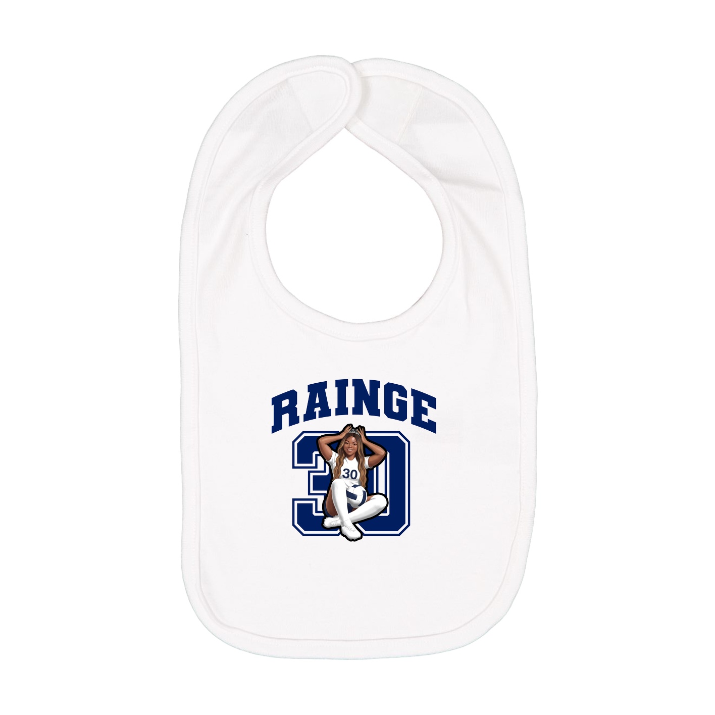 Infant Bib — Number in White
