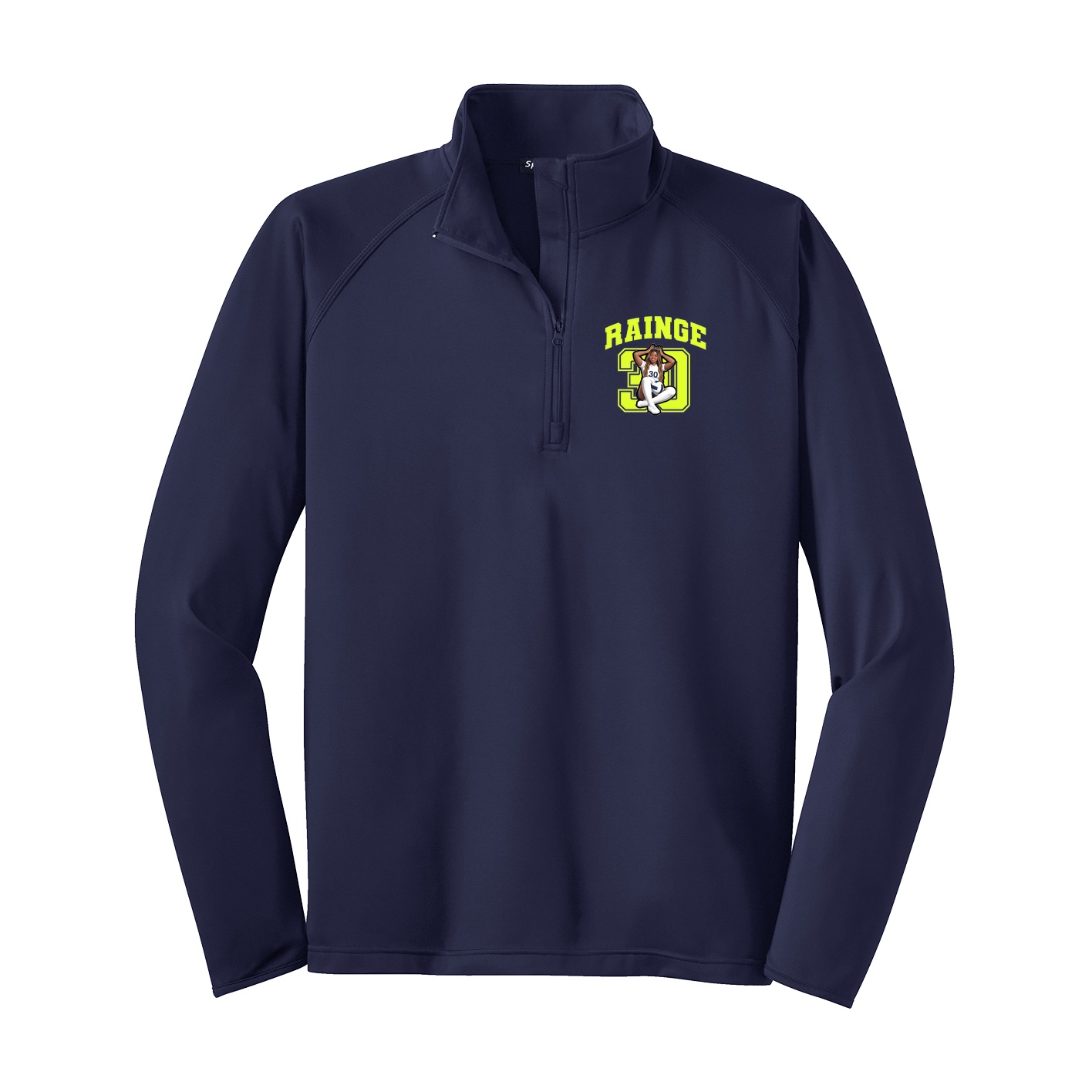 Q-Zip Pullover — Number in Navy