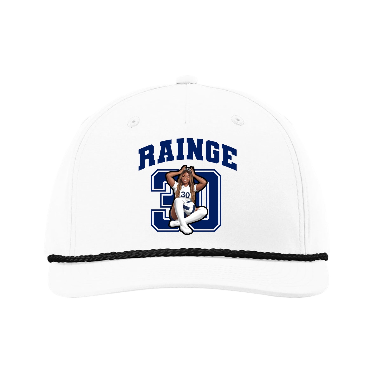 Five-Panel Classic Rope Cap — Number in White